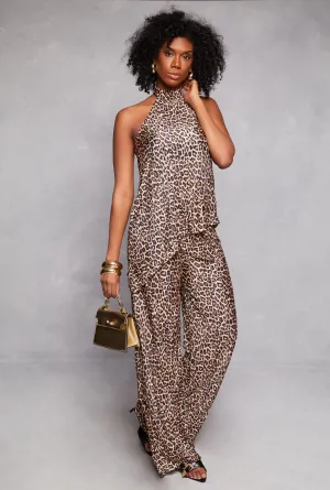 Almost Famous Patterned Plisse Pants