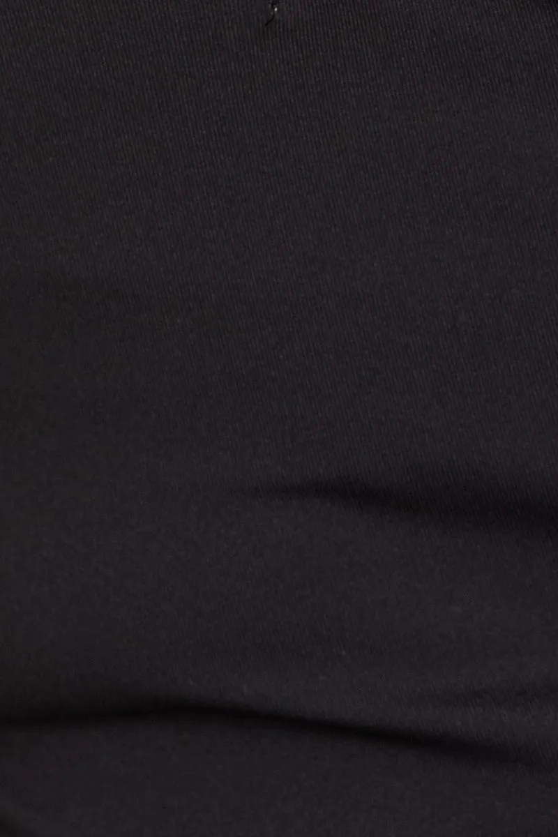 Black Deep V Crop Top