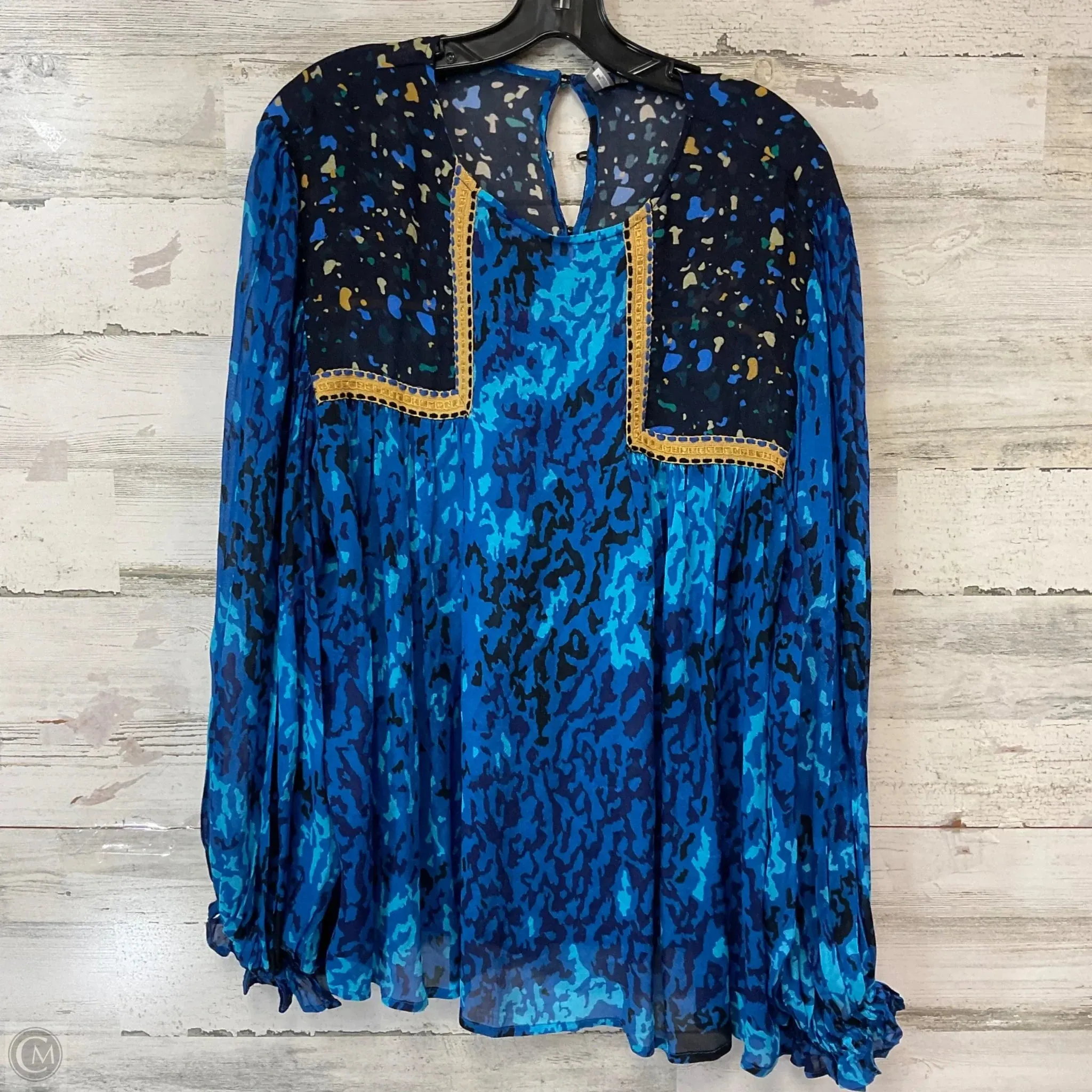 Blouse Long Sleeve By Bl-nk In Blue, Size: Xl