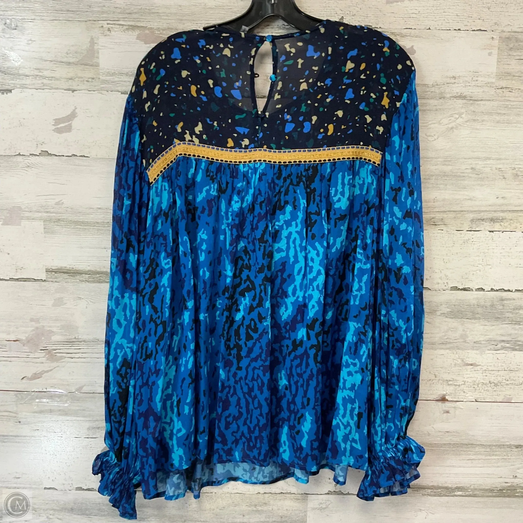 Blouse Long Sleeve By Bl-nk In Blue, Size: Xl