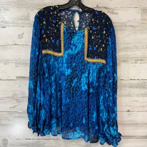 Blouse Long Sleeve By Bl-nk In Blue, Size: Xl