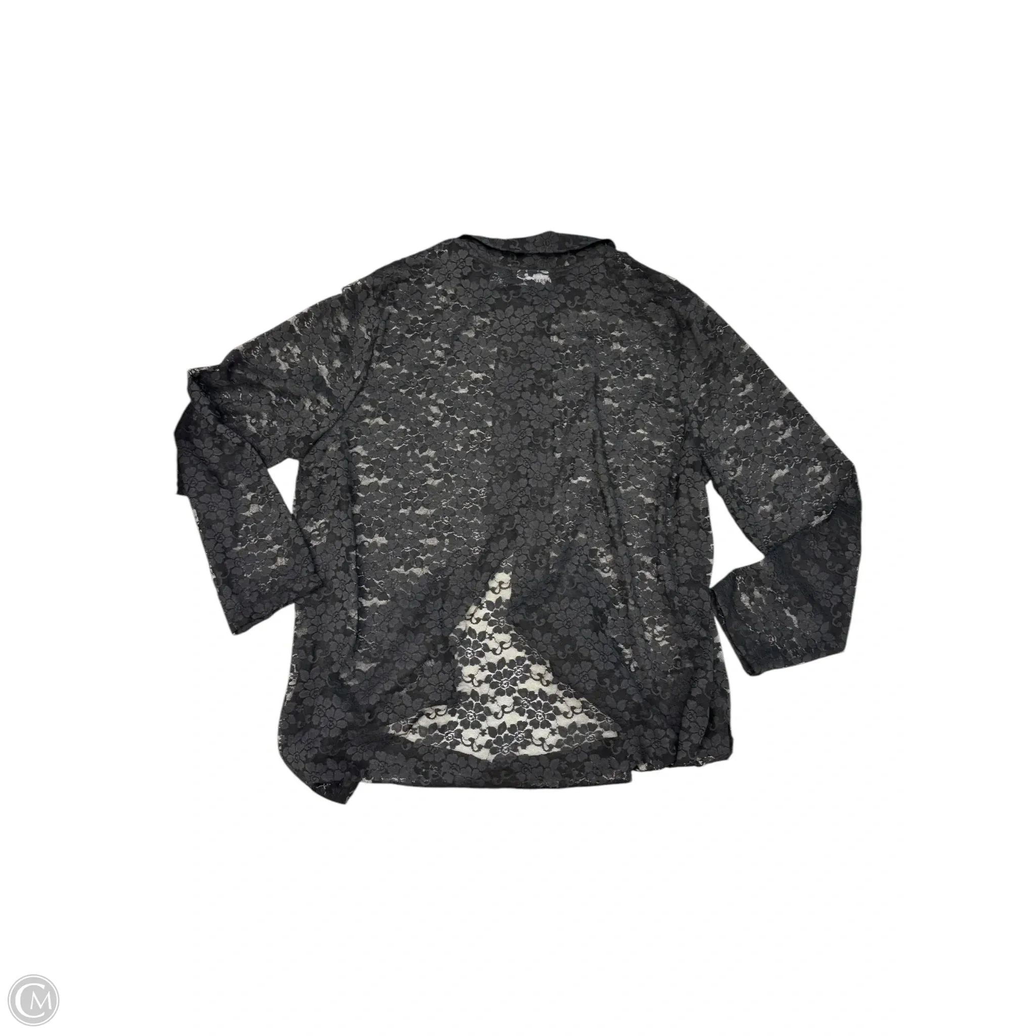 Blouse Long Sleeve By Impressions In Black, Size: 2x