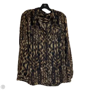 Blouse Long Sleeve By Jones New York In Animal Print, Size: L