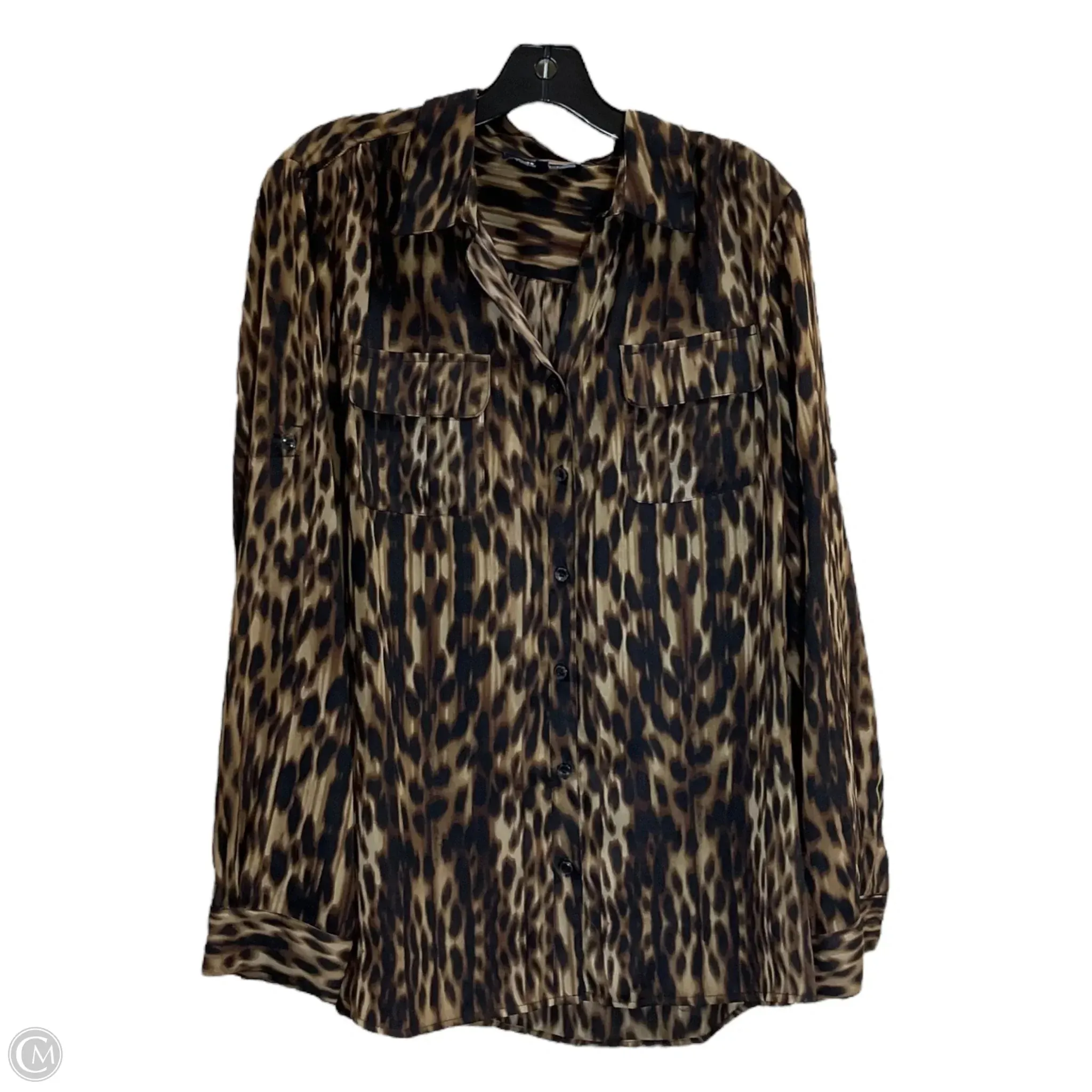 Blouse Long Sleeve By Jones New York In Animal Print, Size: L