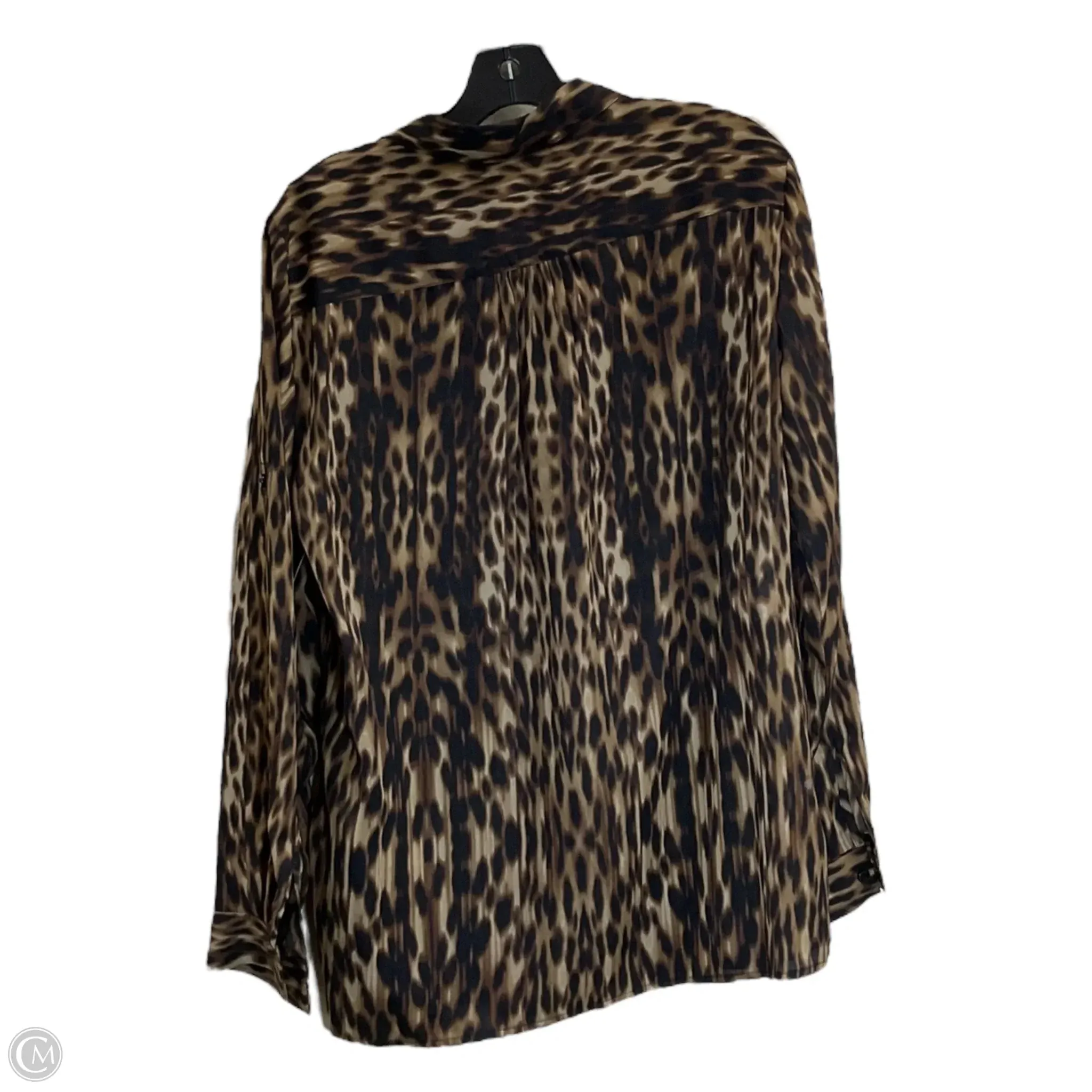 Blouse Long Sleeve By Jones New York In Animal Print, Size: L