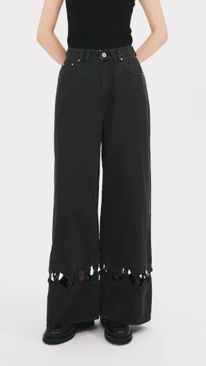 Cut Out Trims Jeans