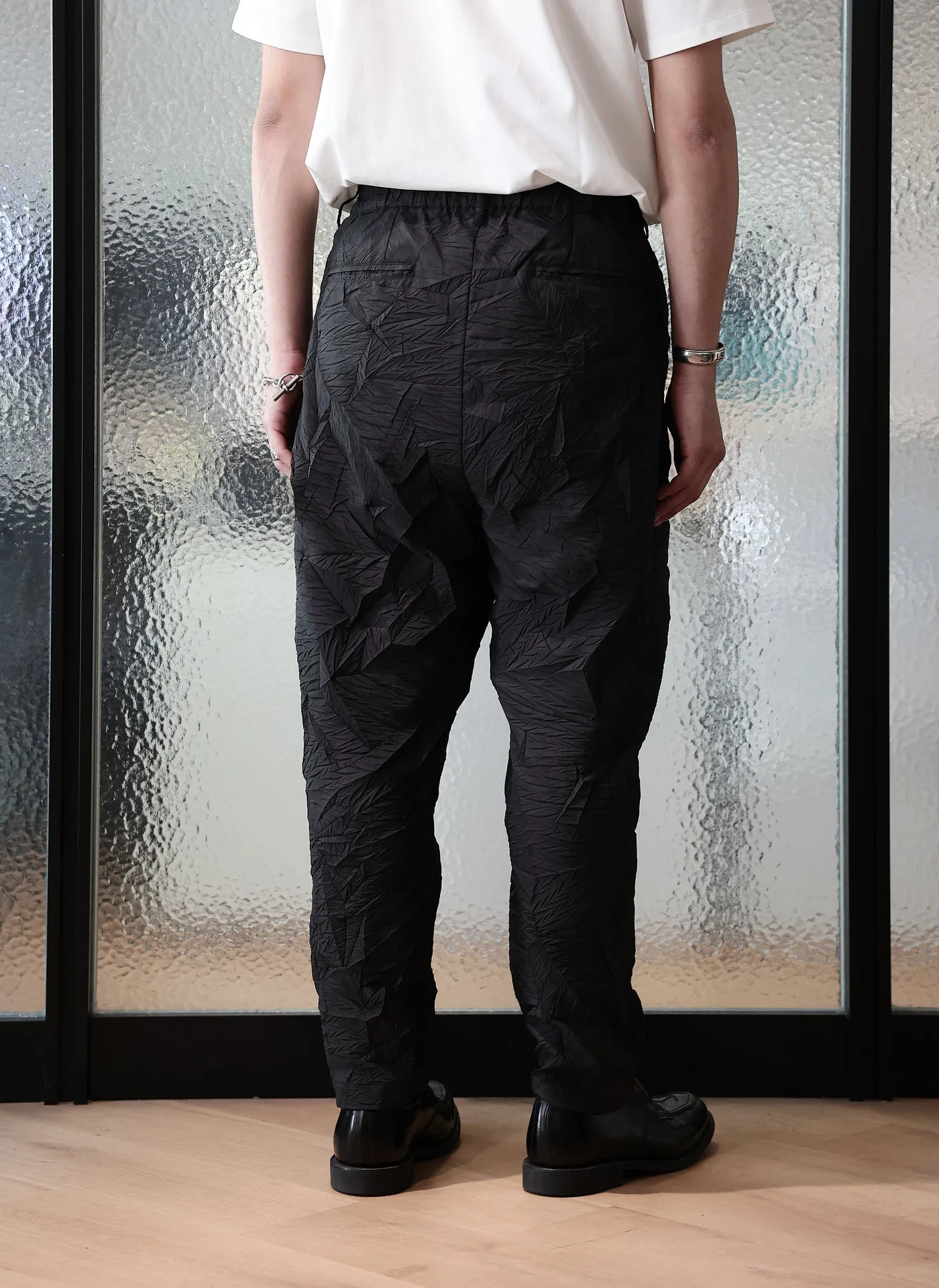 Distort Pleats Polyester Easy Pants
