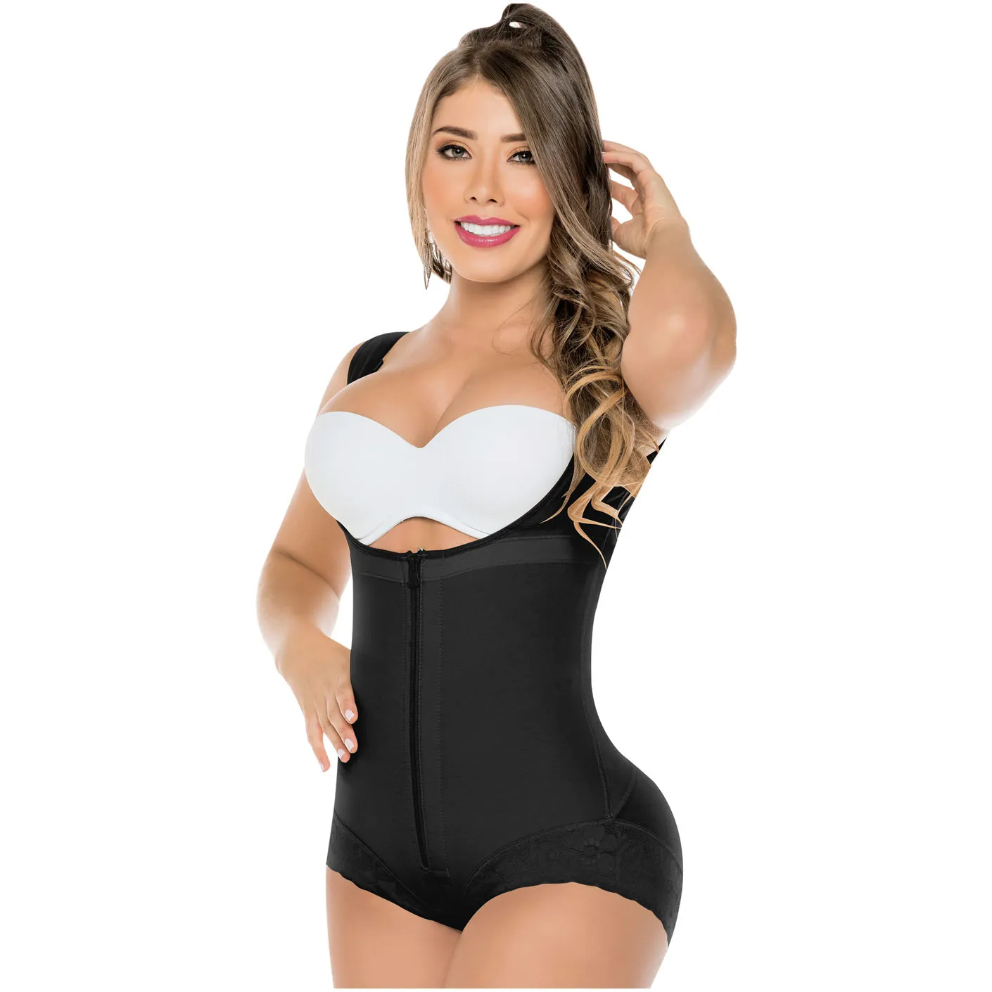 Fajas Salome 411 | Fajas Colombianas Open Bust Panty Shapewear Bodysuit | Post Surgery & Daily Use Body Shaper