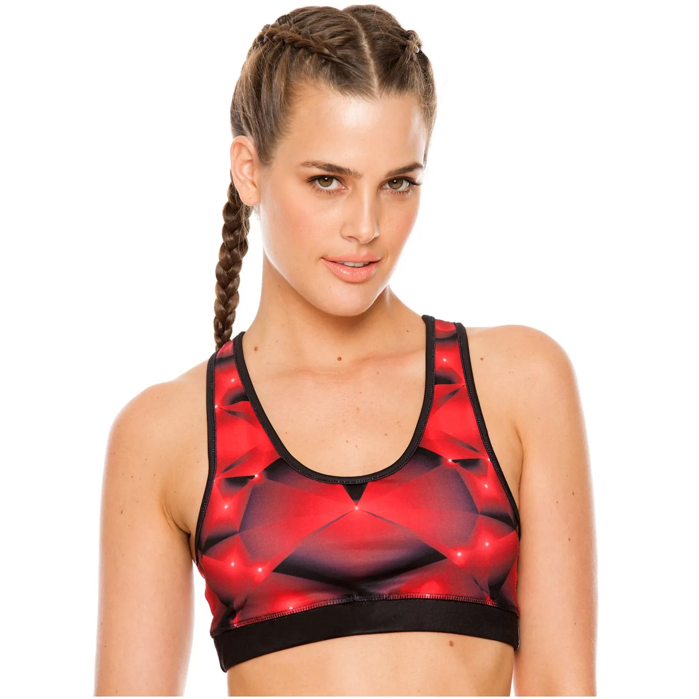 Flexmee 902816 Red Fractals Sports Bra Sportswear
