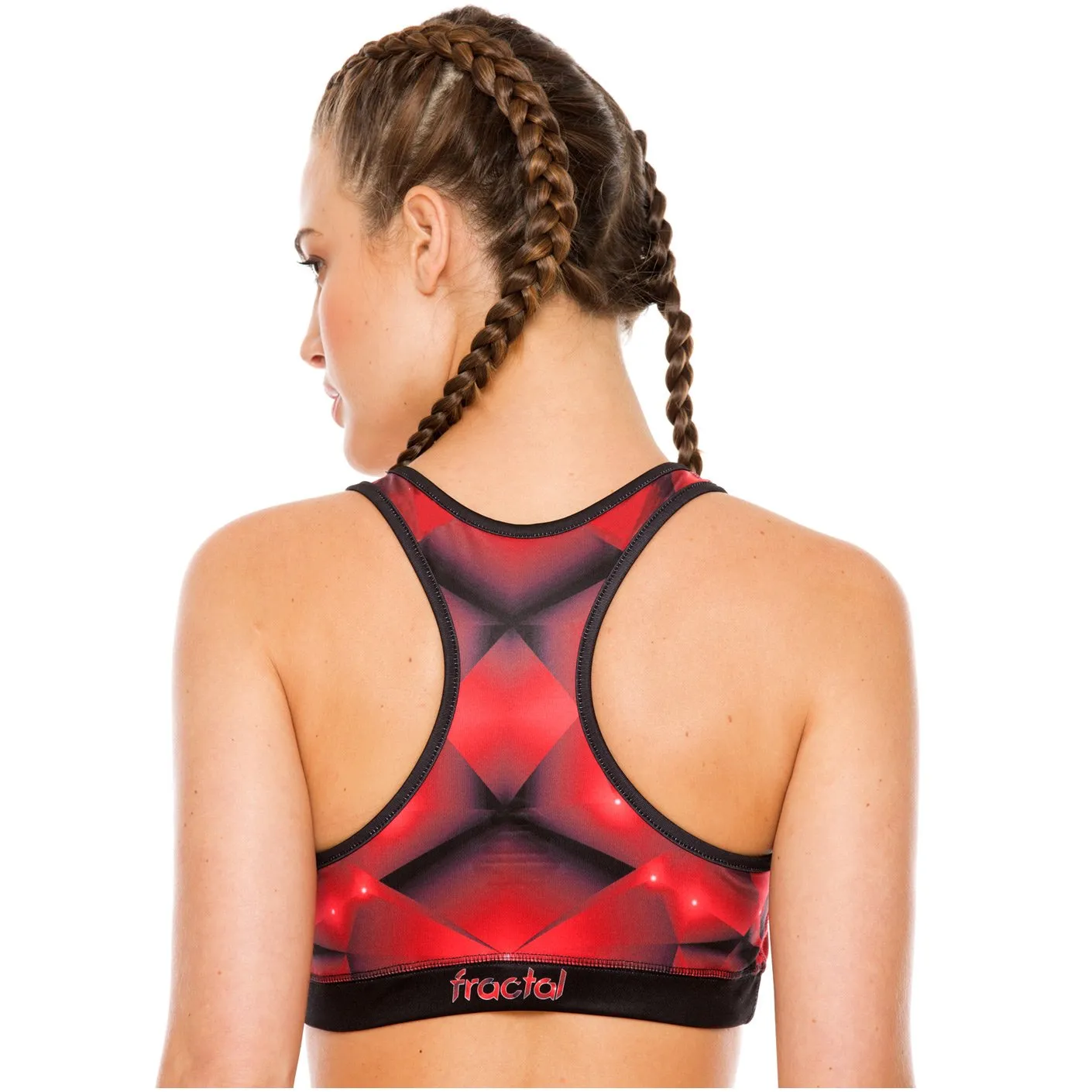 Flexmee 902816 Red Fractals Sports Bra Sportswear