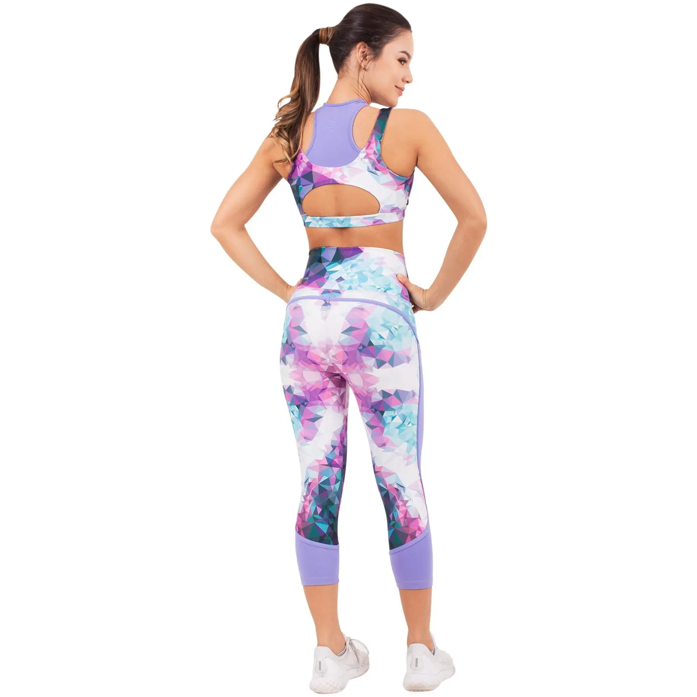 FLEXMEE 944068 High-Waisted Printed Capri Leggings | Microfiber
