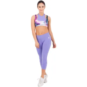 FLEXMEE 944069 | Fractals Sublimated Mid Rise Sports Capri Leggings | Supplex 360