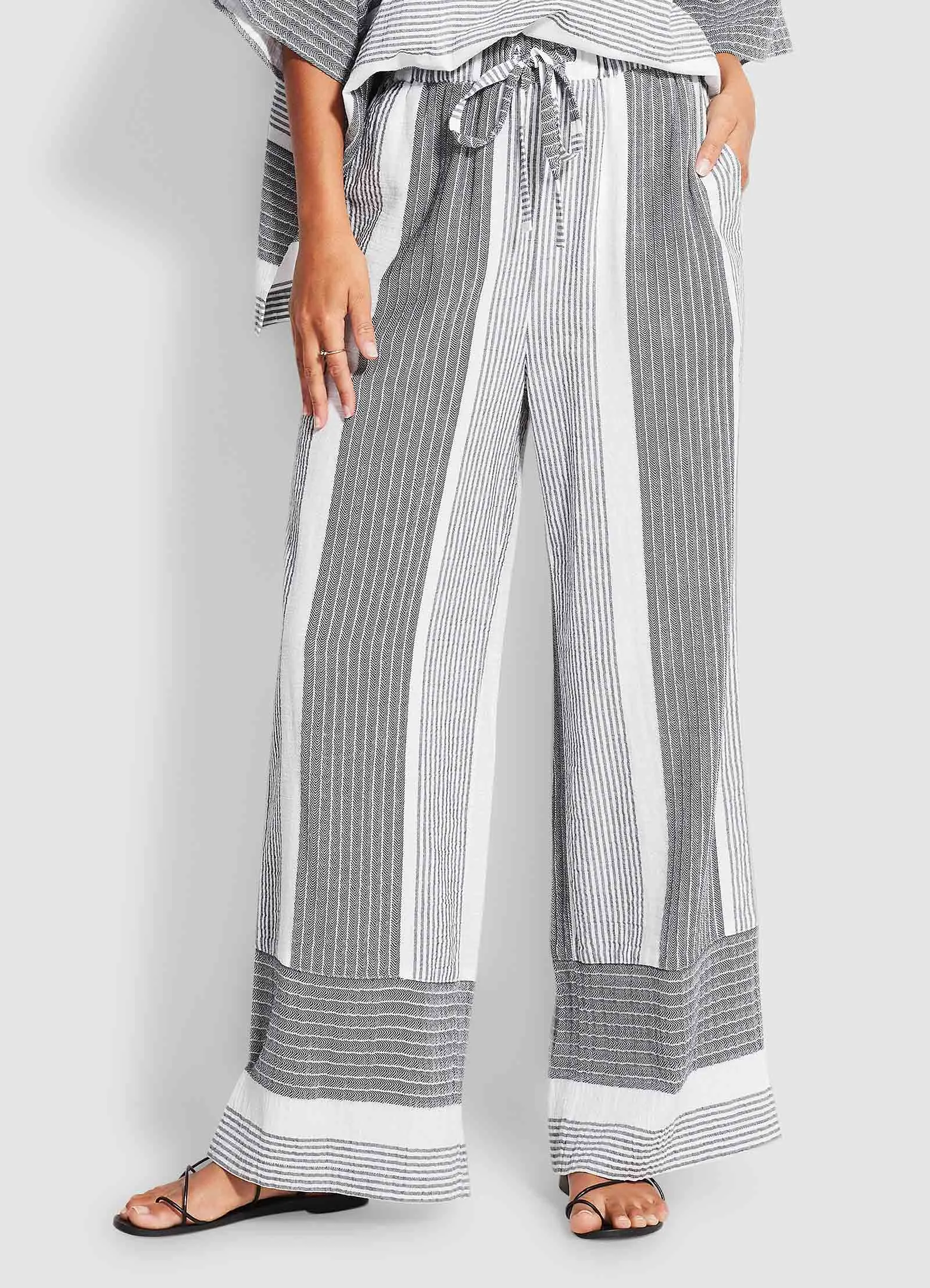 Jacquard Beach Pant  - Black