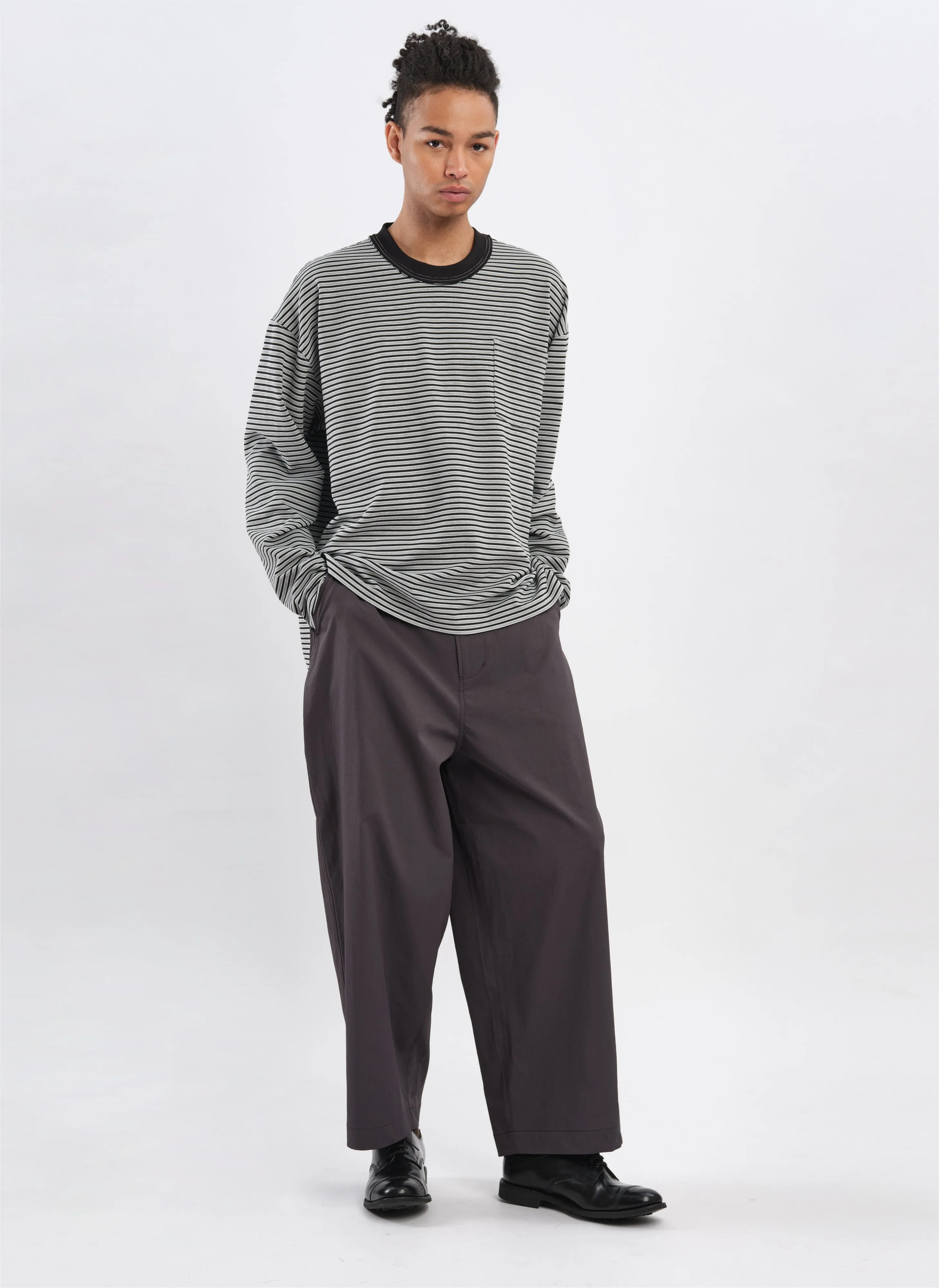 Jacquard Long Sleeves Border Top