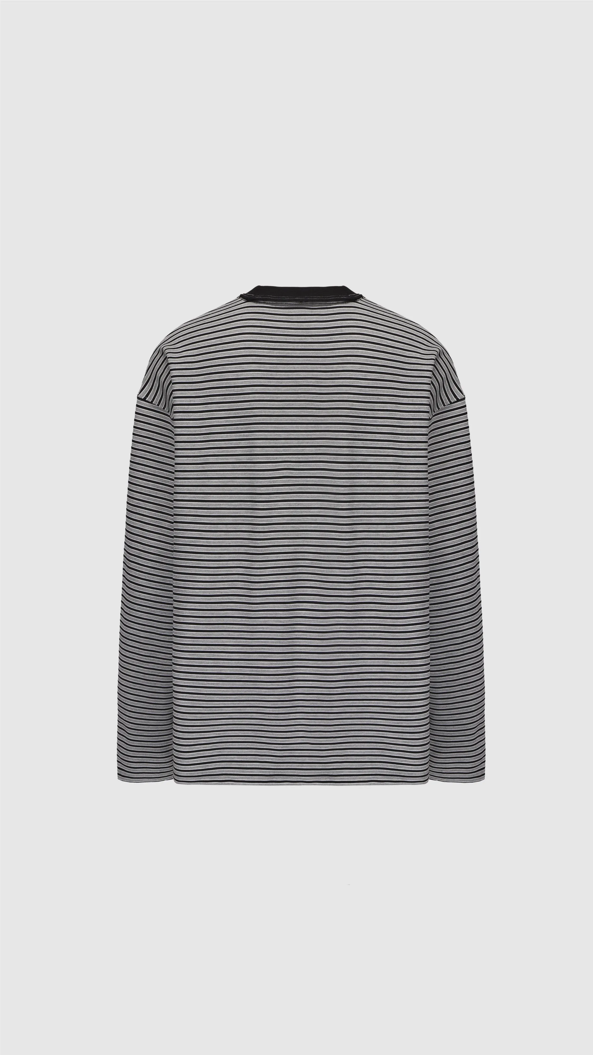 Jacquard Long Sleeves Border Top