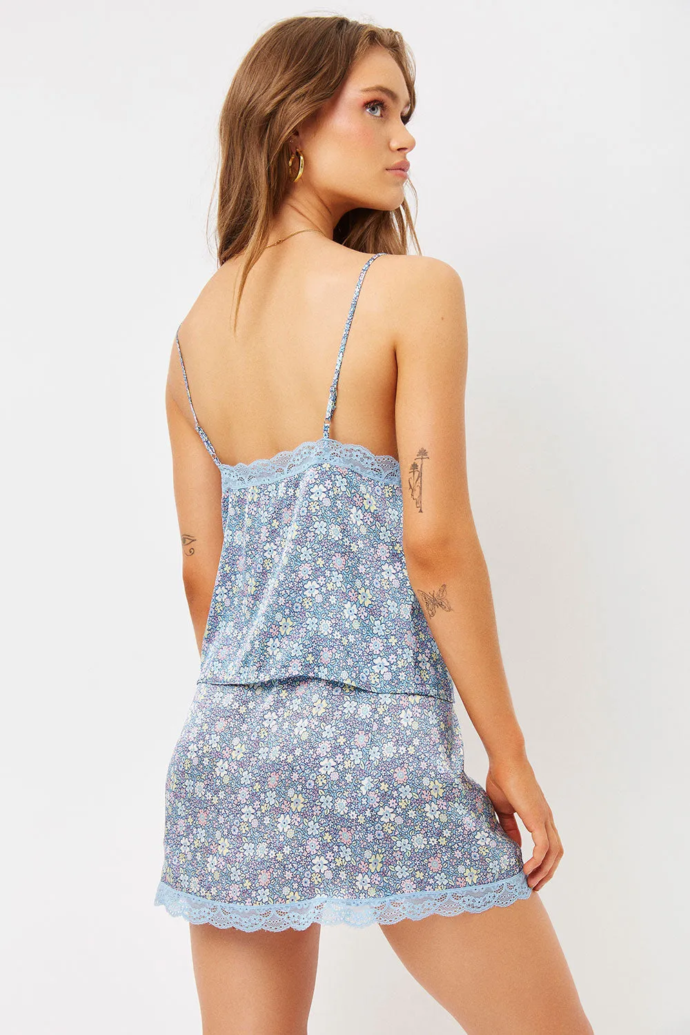 Juliet Lace Silk Tank - Springtime
