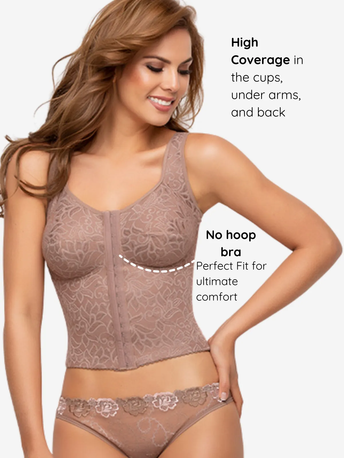 Longline posture corrector bra with padded straps
