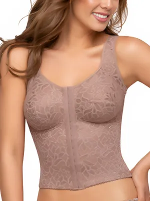 Longline posture corrector bra with padded straps