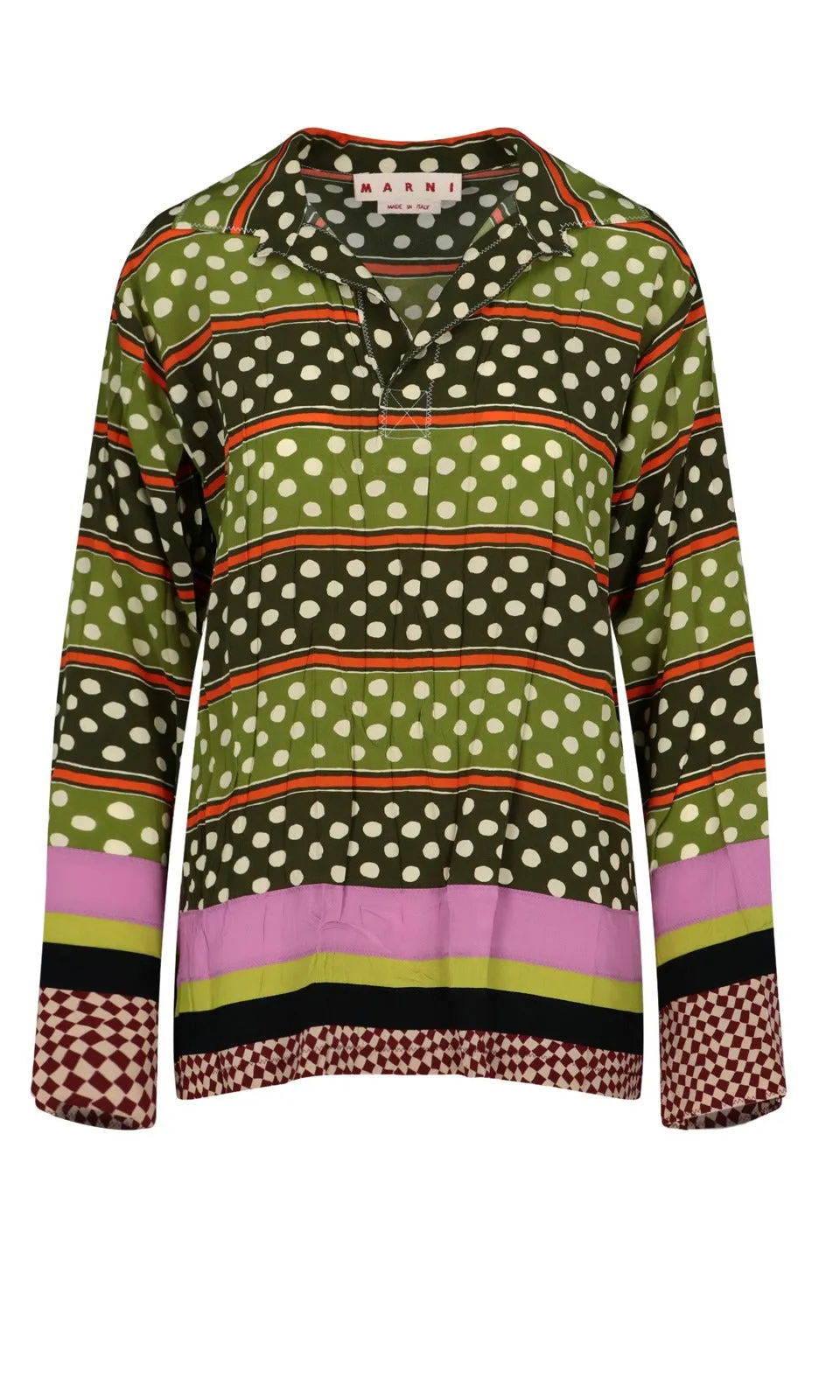 Marni Polka Dot Long Sleeve Blouse