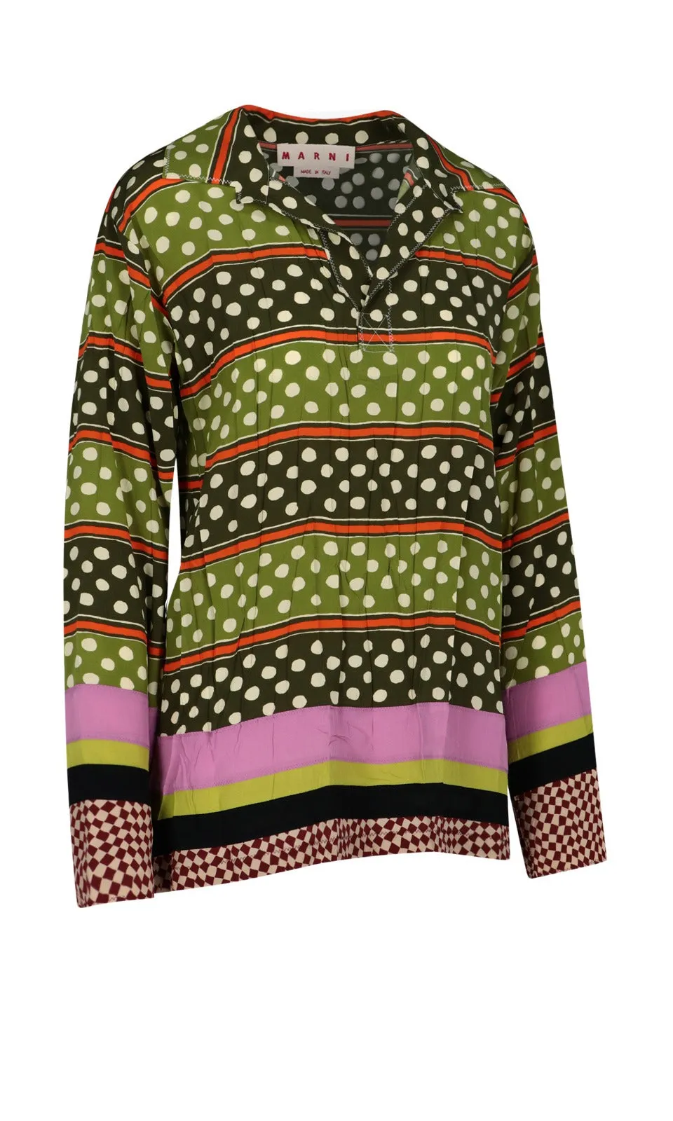 Marni Polka Dot Long Sleeve Blouse