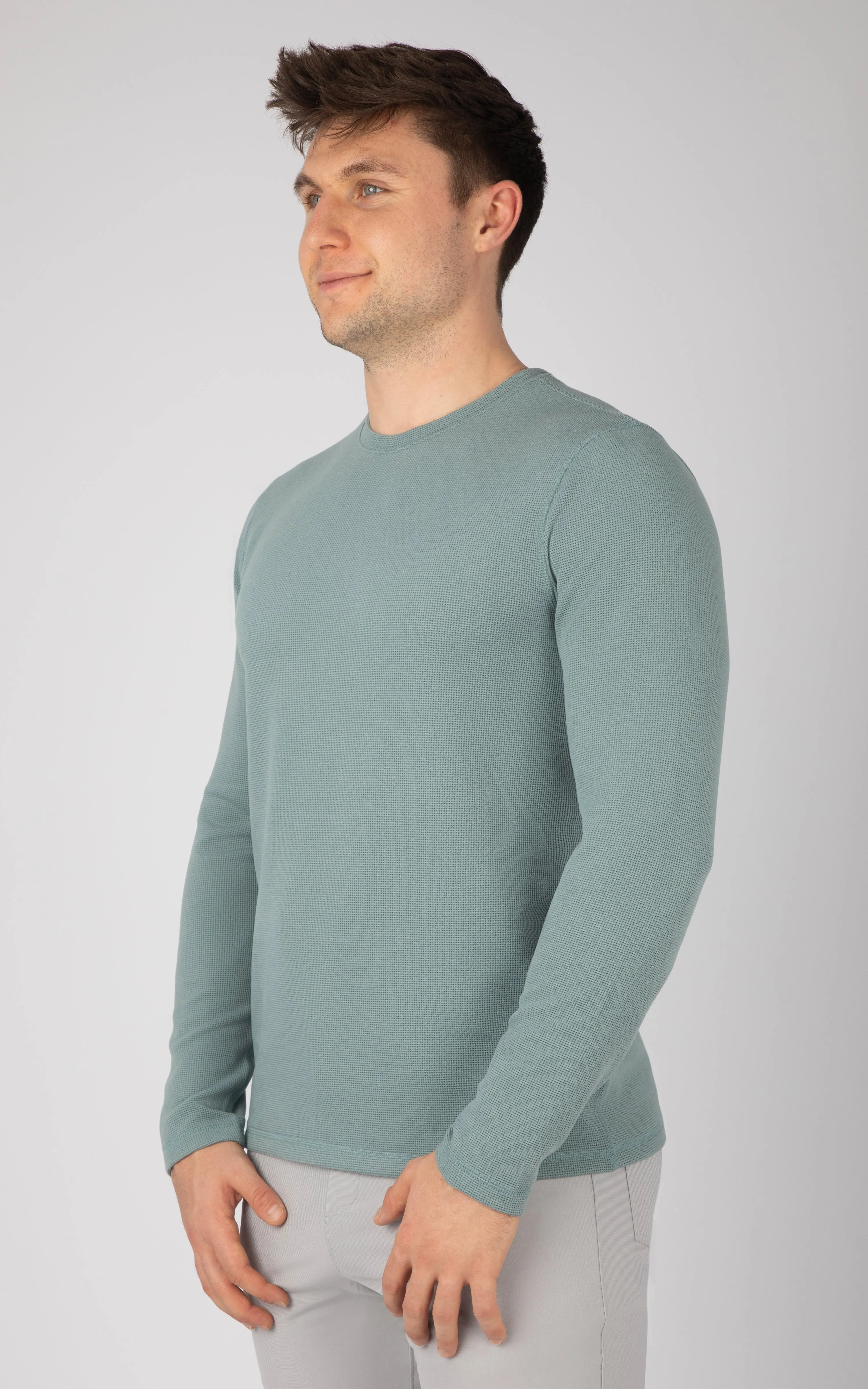 Mens Supreme Hyperlite Waffle Long Sleeve Crew Neck Shirt