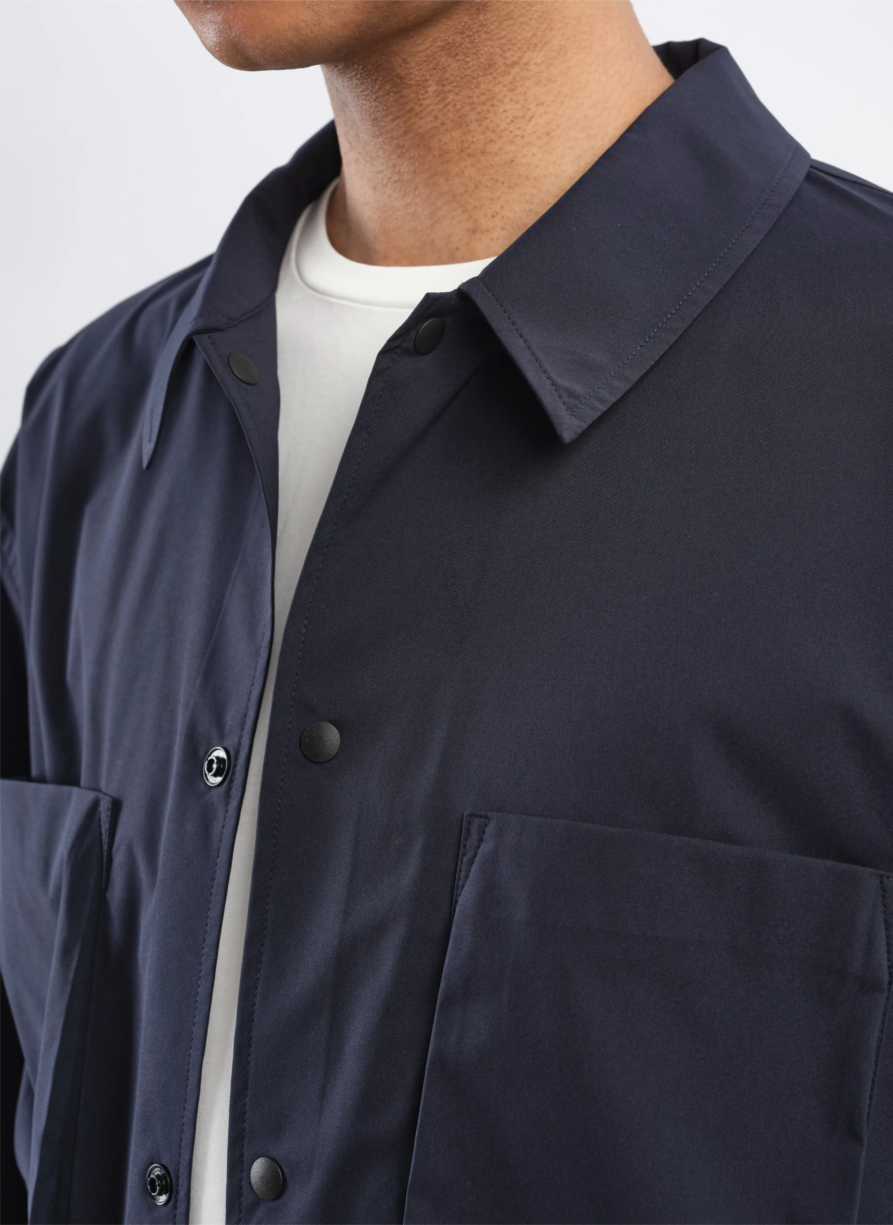 Minotech Snap Button Pocket Open Collar Shirt