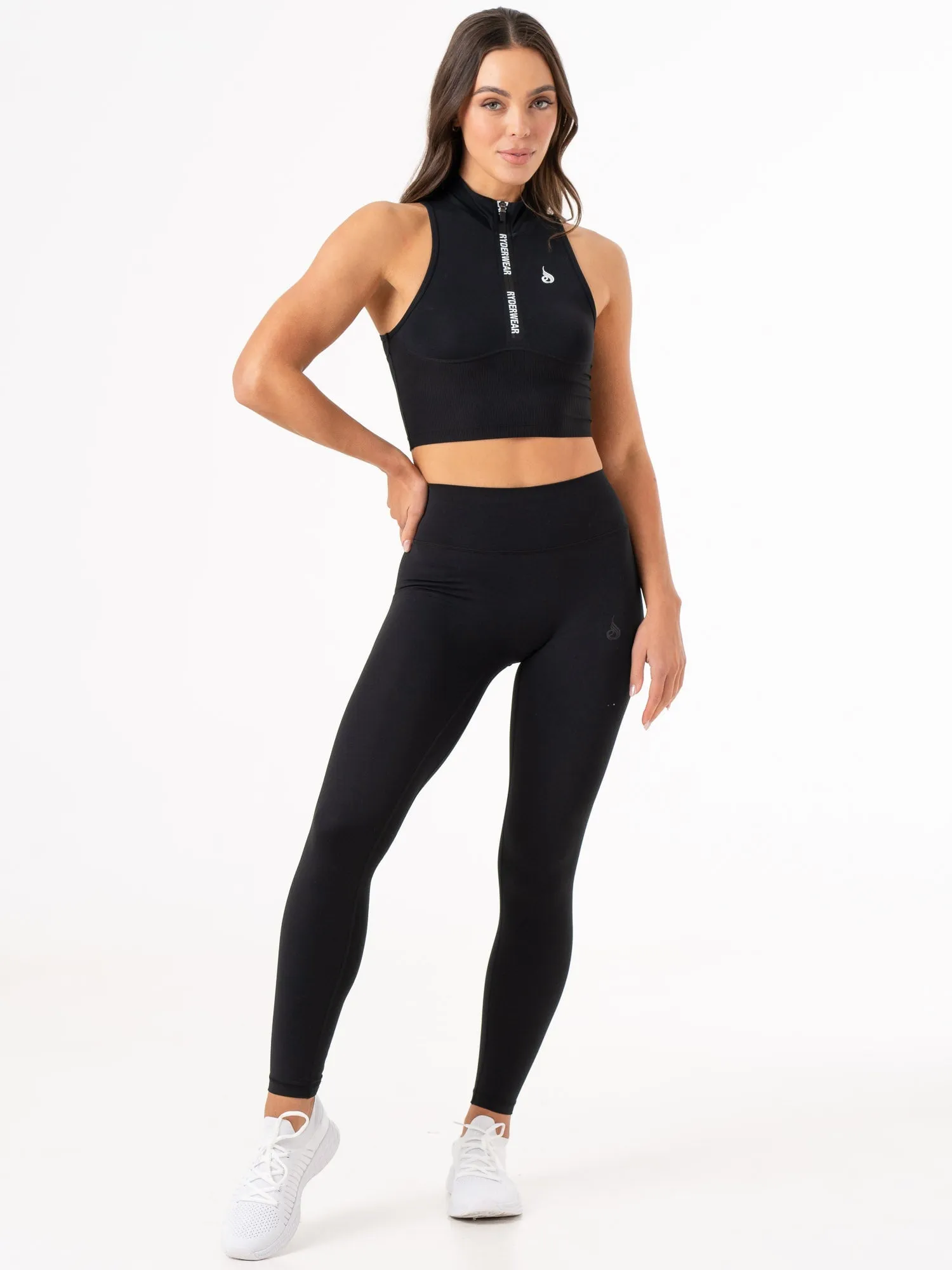 NKD 1/2 Zip Tank - Black