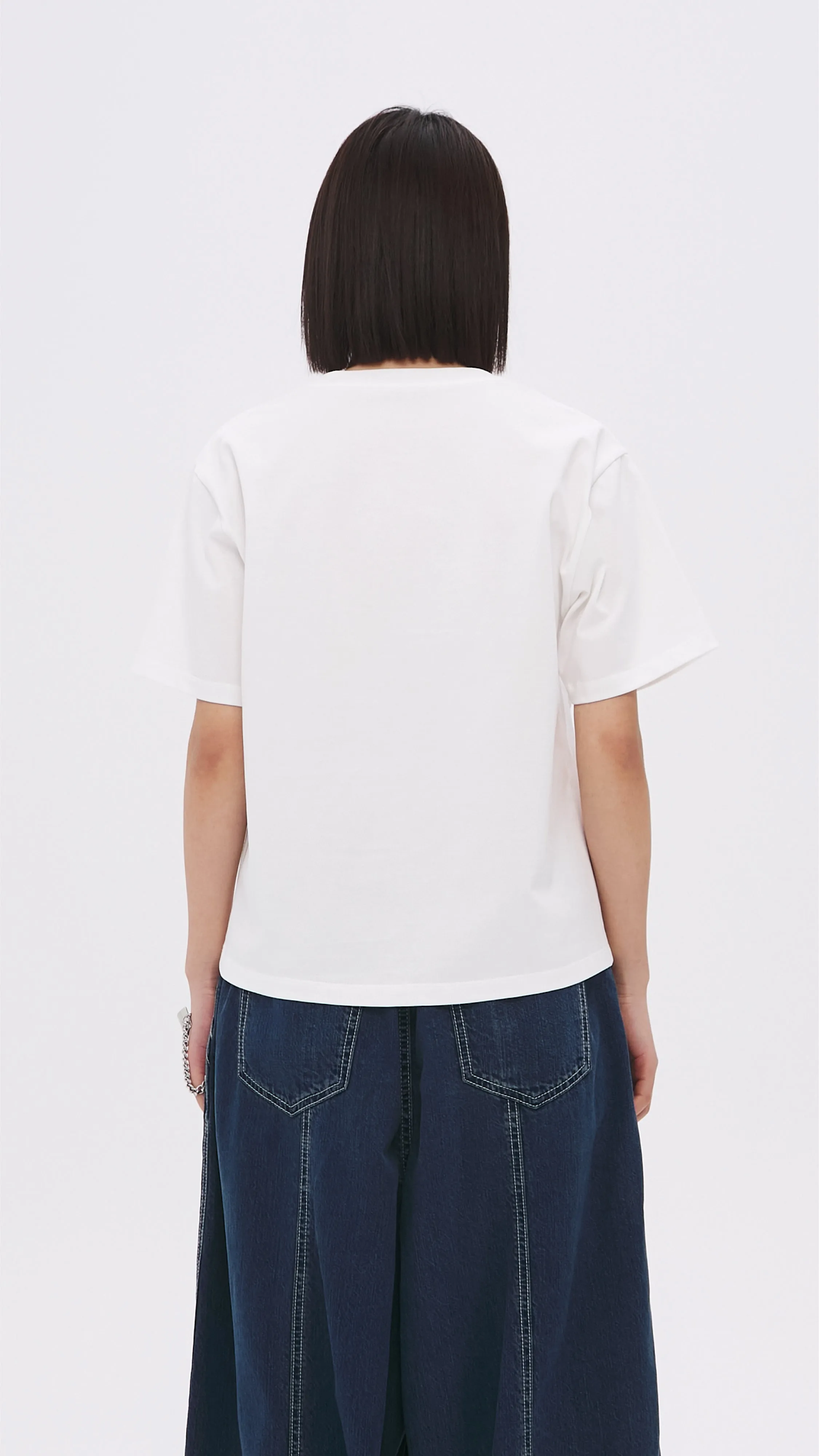 Patched Floral Embroidery Tee