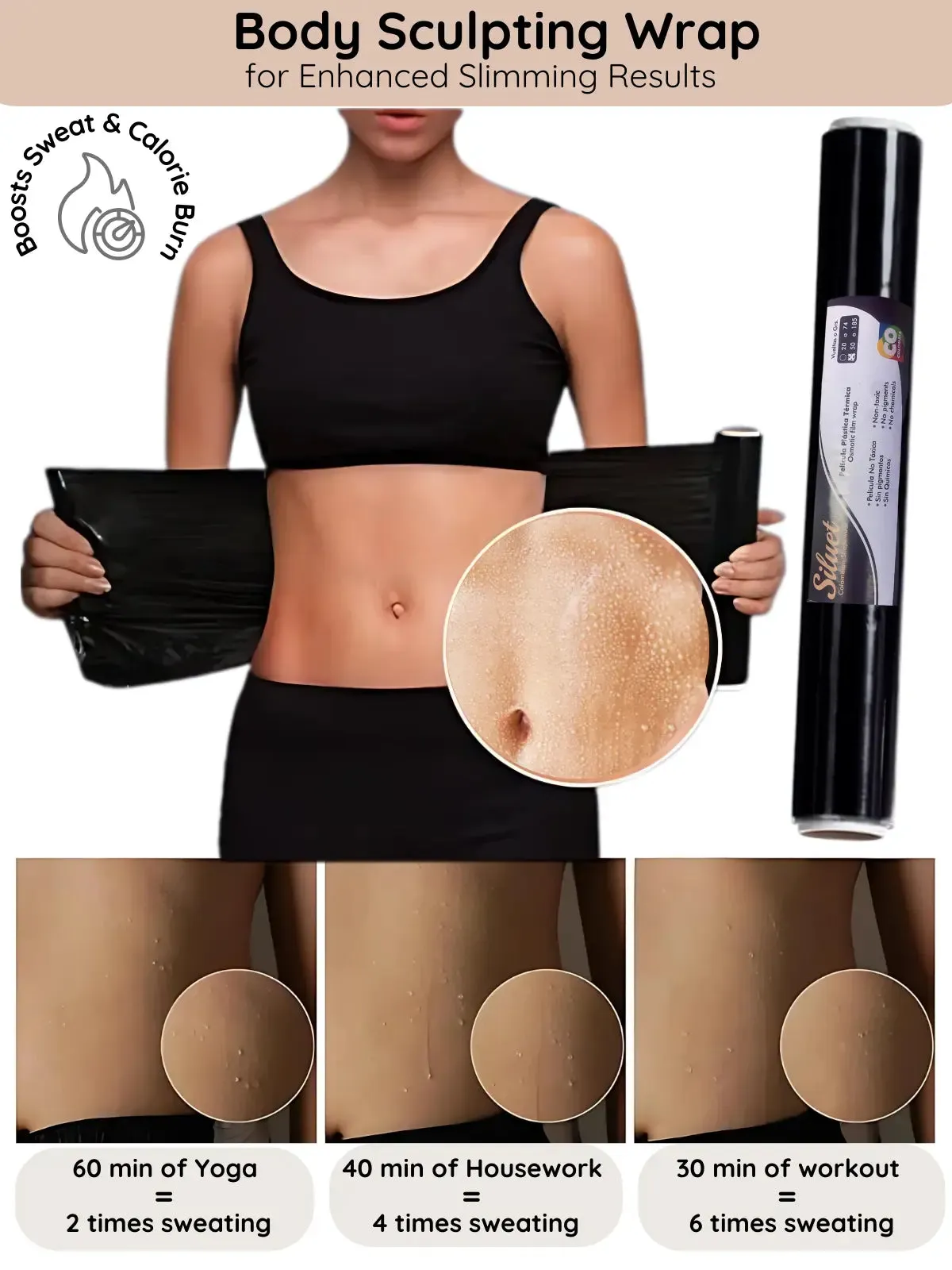Premium Osmotic Wrap - 11.8 in x 164 ft (30 cm x 50 m) | Skin-Safe Body Sculpting Wrap for Enhanced Slimming & Detox