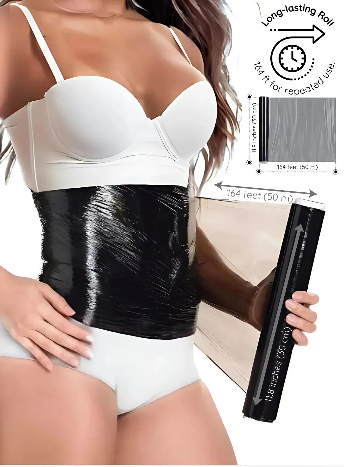 Premium Osmotic Wrap - 11.8 in x 164 ft (30 cm x 50 m) | Skin-Safe Body Sculpting Wrap for Enhanced Slimming & Detox