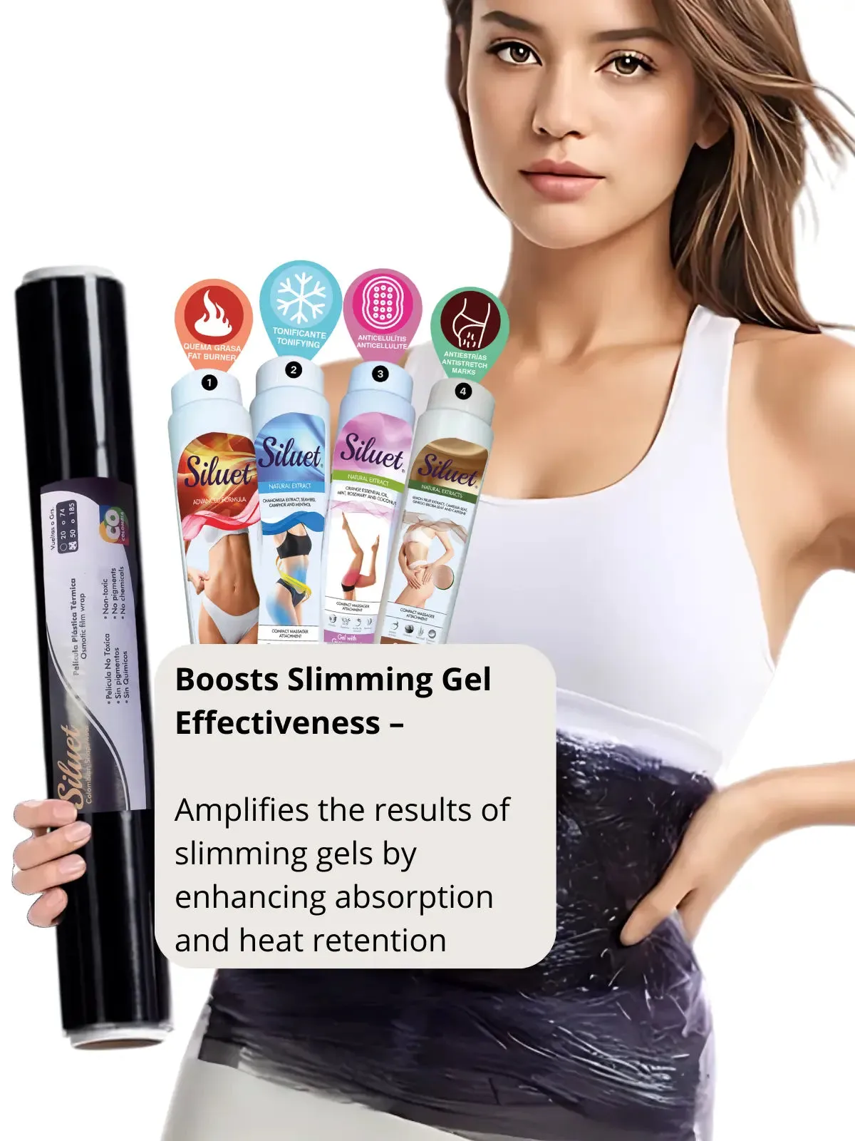 Premium Osmotic Wrap - 11.8 in x 164 ft (30 cm x 50 m) | Skin-Safe Body Sculpting Wrap for Enhanced Slimming & Detox