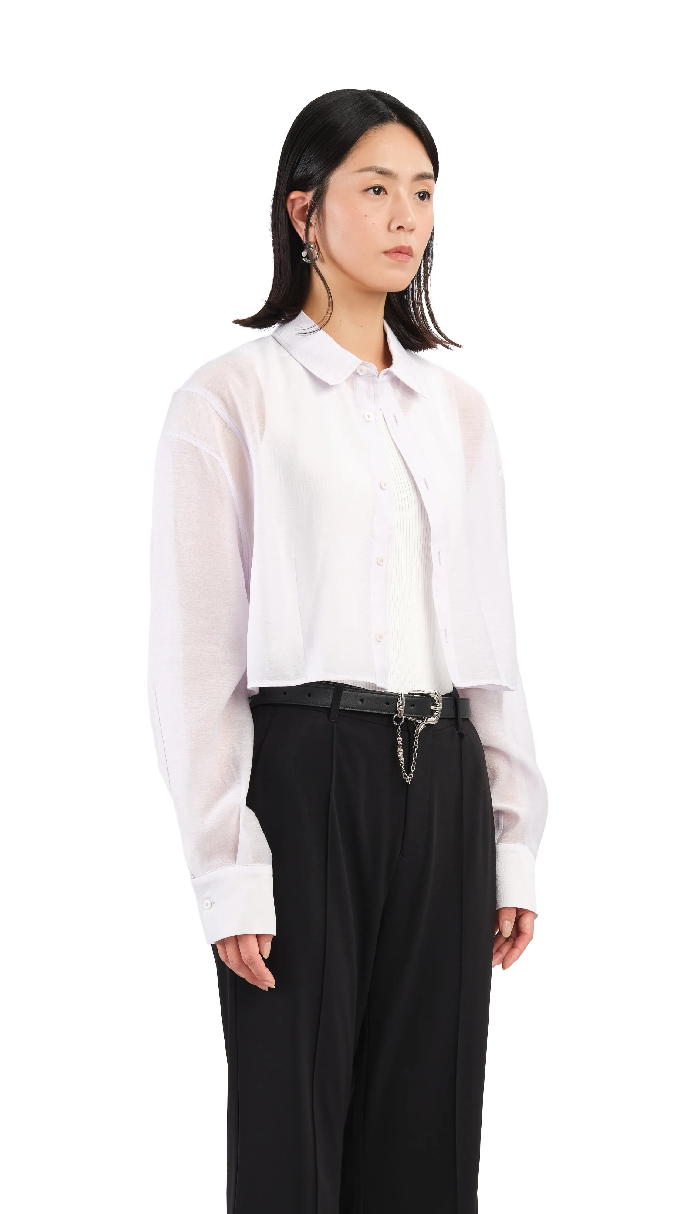 Puff Sleeves Crop Shirt