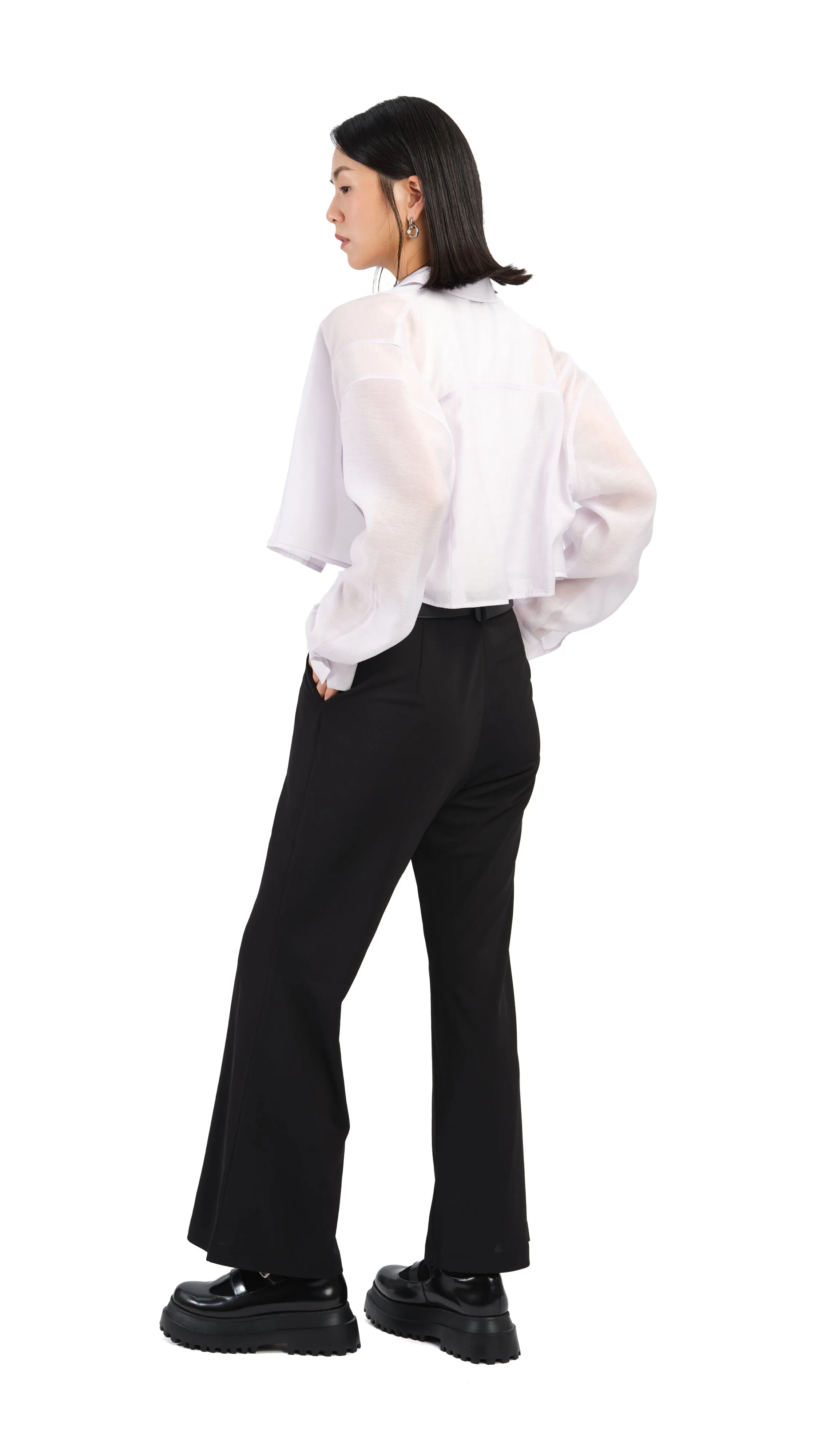 Puff Sleeves Crop Shirt