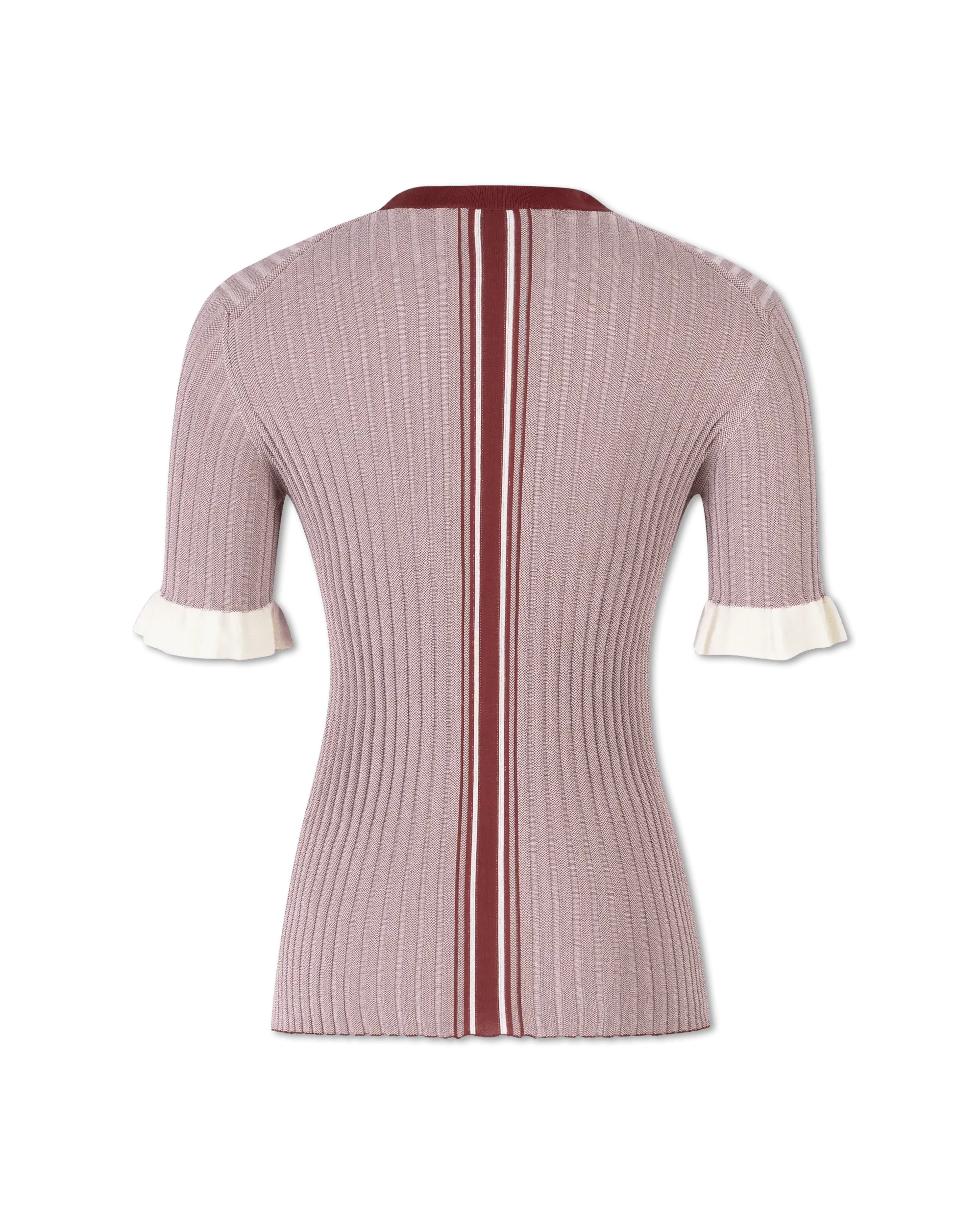 Ribbed Knit Short Sleeve Sweater