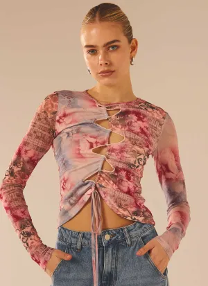 Shut Down Long Sleeve Top - Marbella Floral
