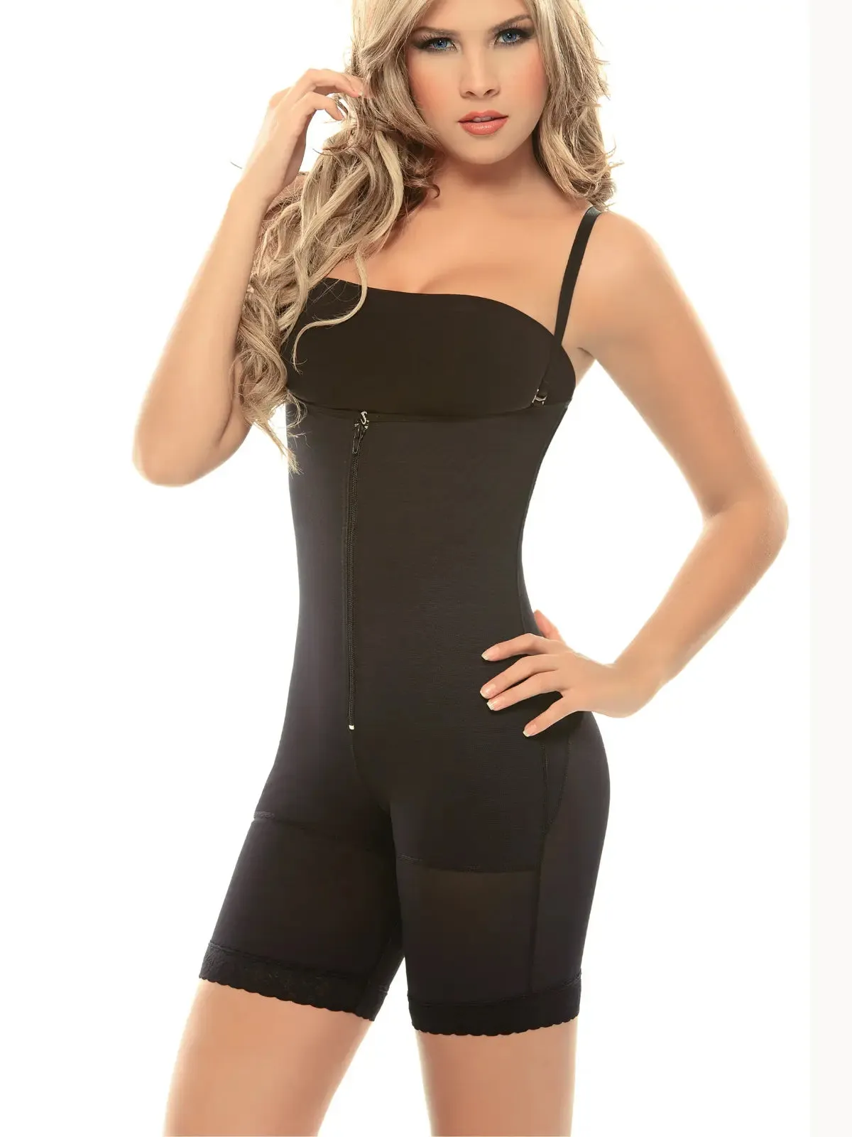 Siluet 1007 Braless Mid-Thigh Minimizer Bodysuit