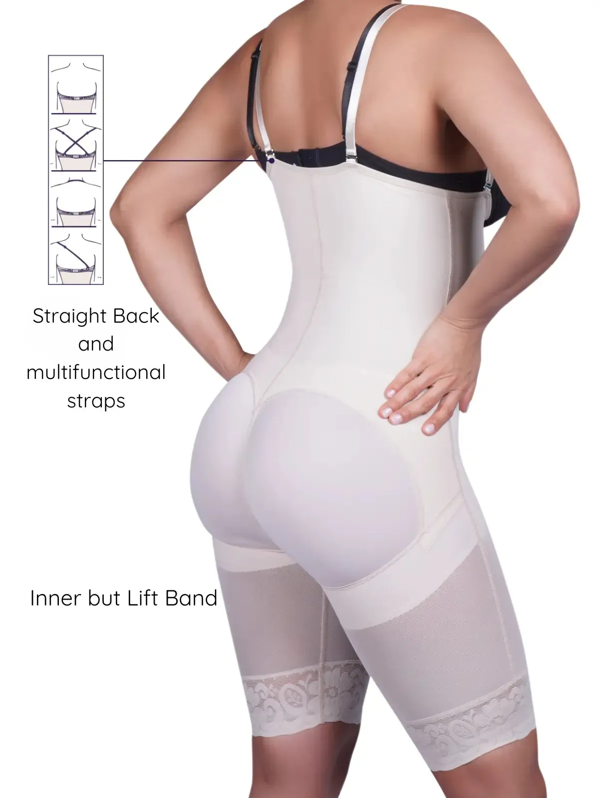 Siluet 1007 Braless Mid-Thigh Minimizer Bodysuit