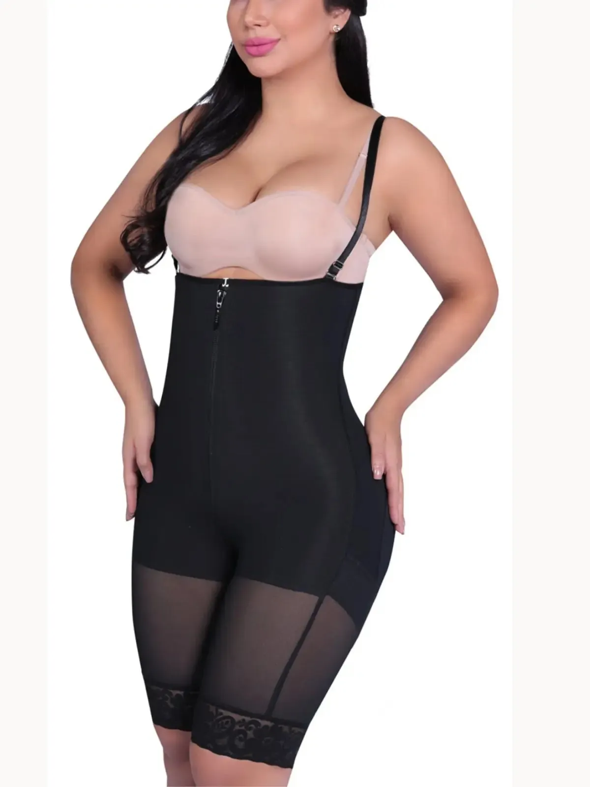 Siluet 1007 Braless Mid-Thigh Minimizer Bodysuit