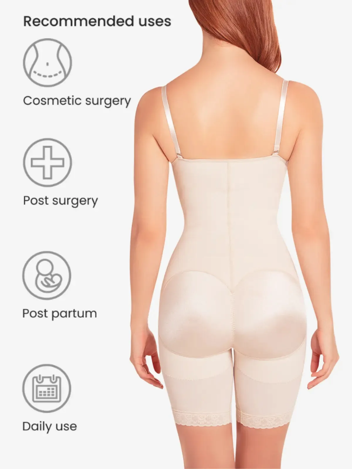 Siluet 1007 Braless Mid-Thigh Minimizer Bodysuit