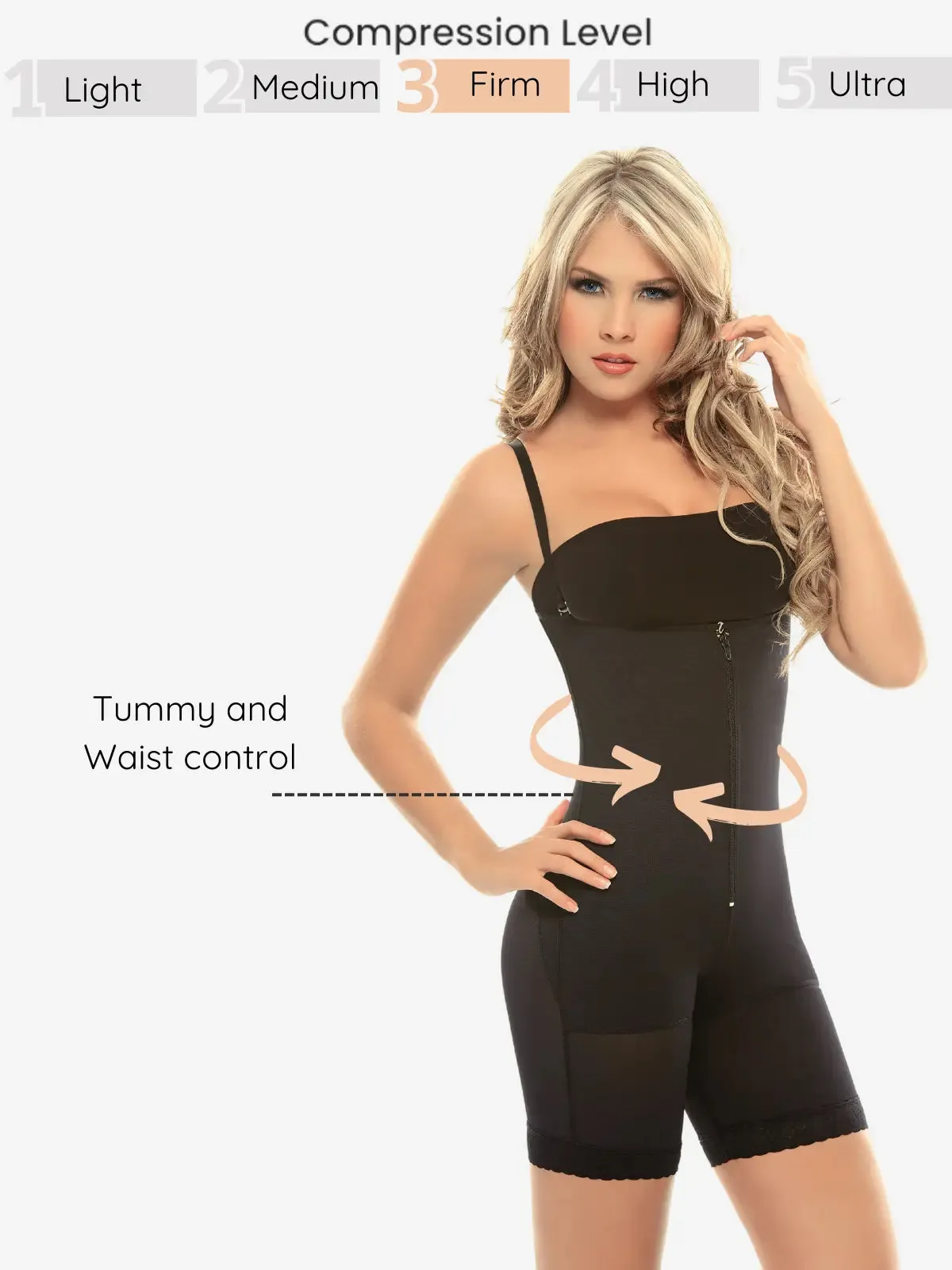 Siluet 1007 Braless Mid-Thigh Minimizer Bodysuit