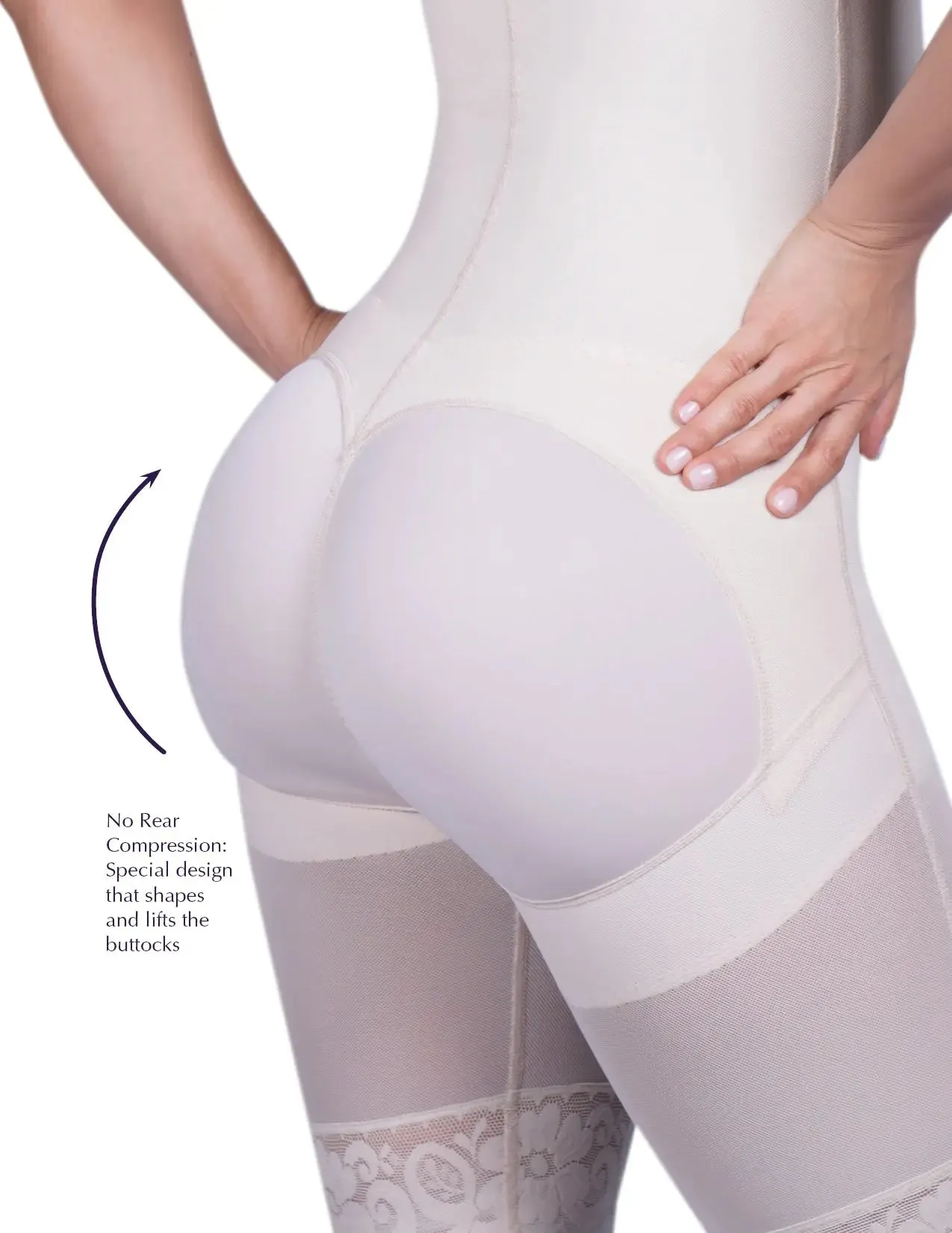Siluet 1007 Braless Mid-Thigh Minimizer Bodysuit