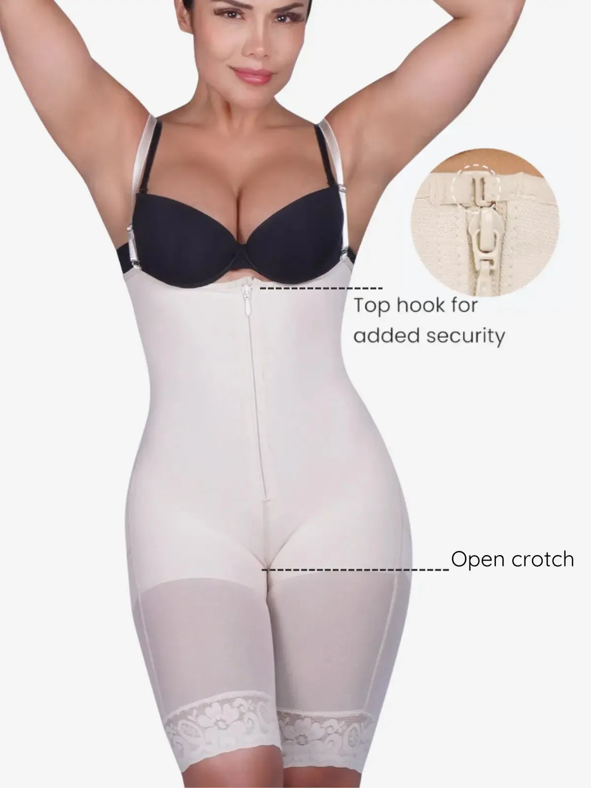 Siluet 1007 Braless Mid-Thigh Minimizer Bodysuit