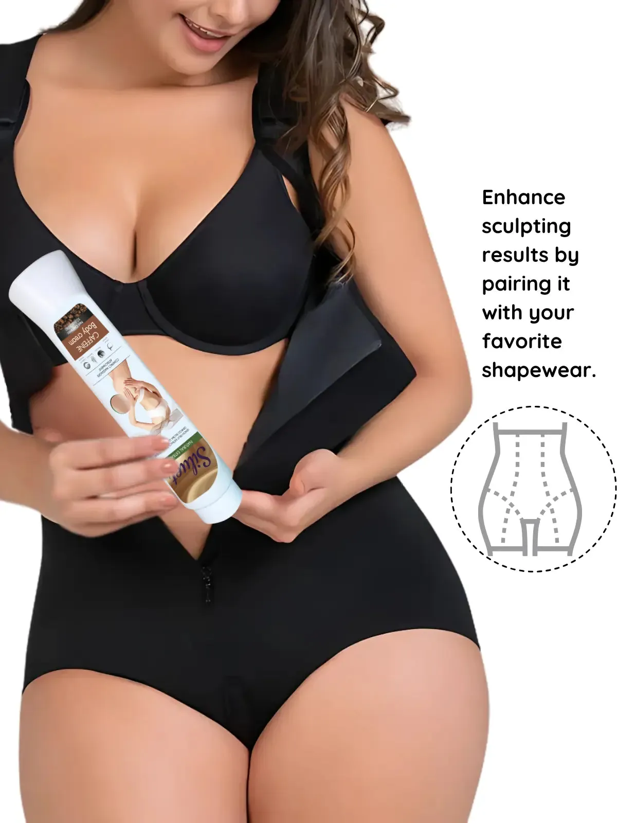 Siluet Caffeine Body Gel with Botanical Extracts – Reduces Stretch Marks & Restores Elasticity (10.6 oz)