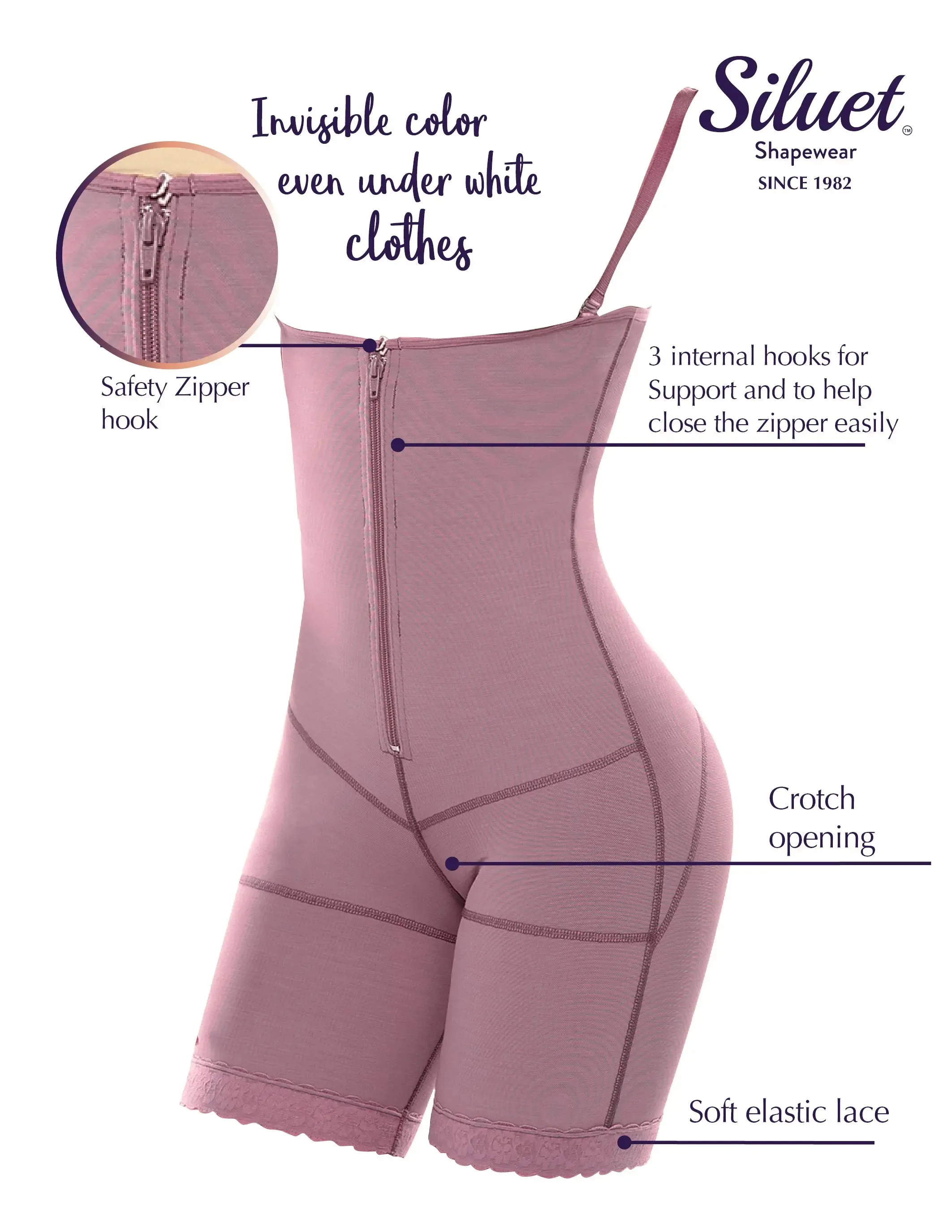 Siluet PS1 Postpartum High Compression Mid-Thigh Full Body Shaper