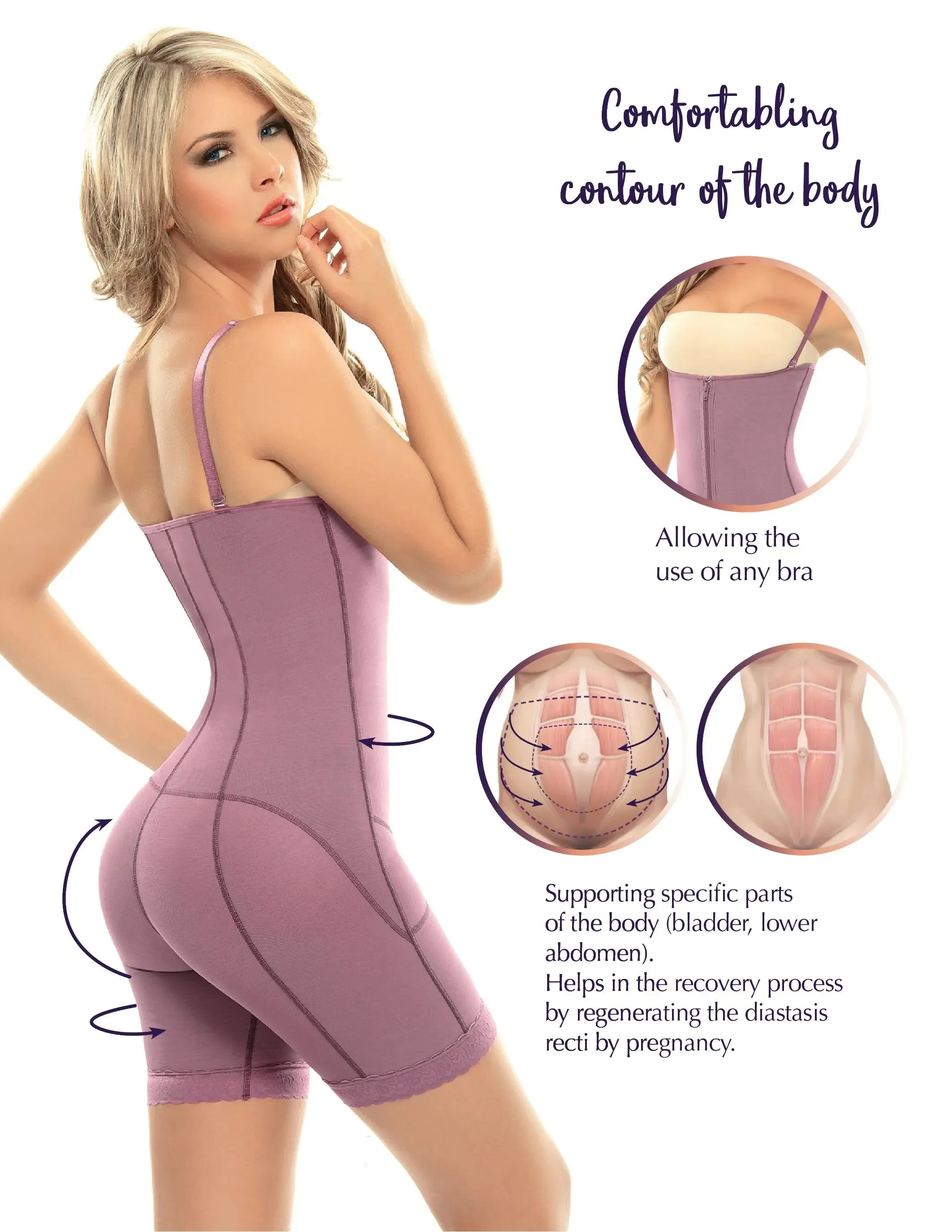 Siluet PS1 Postpartum High Compression Mid-Thigh Full Body Shaper