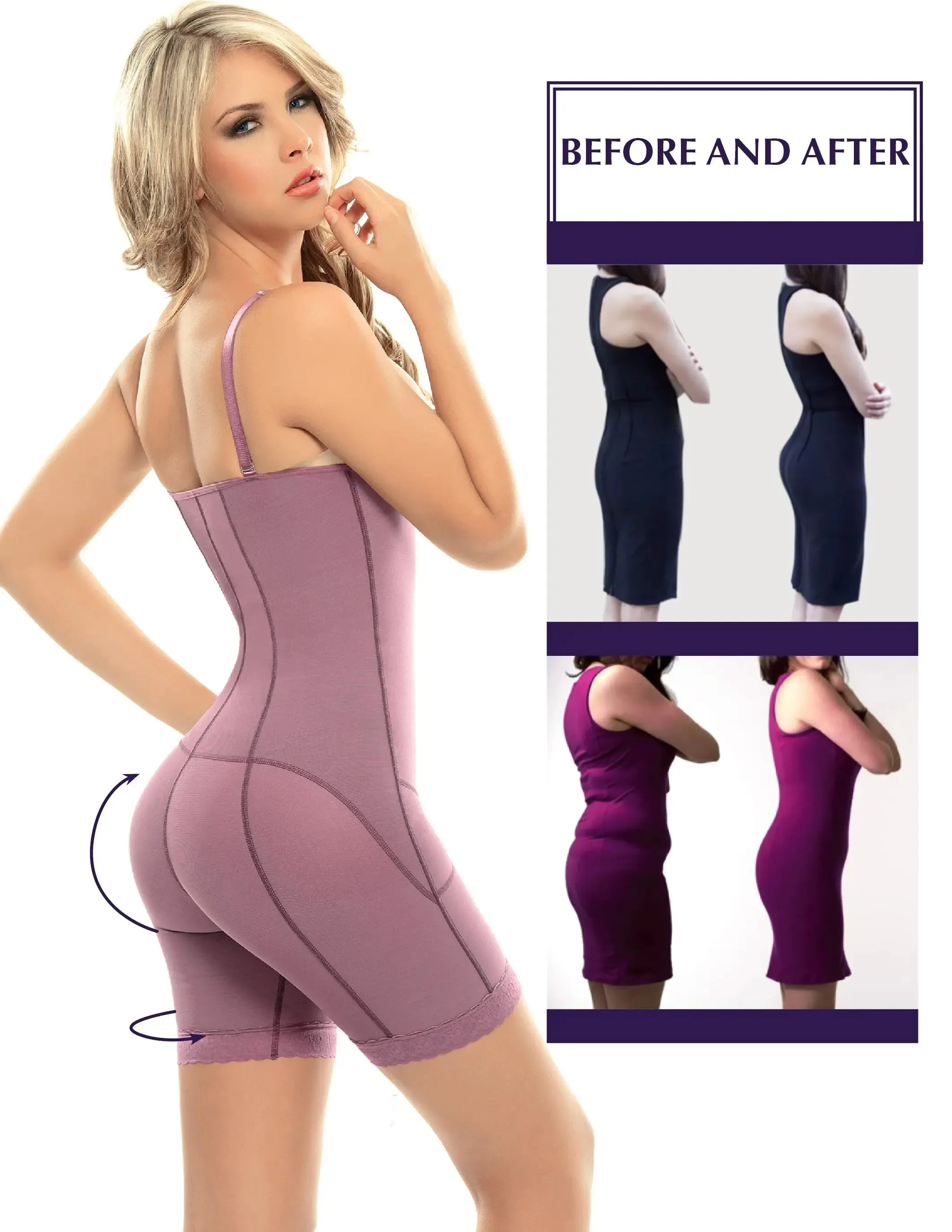 Siluet PS1 Postpartum High Compression Mid-Thigh Full Body Shaper