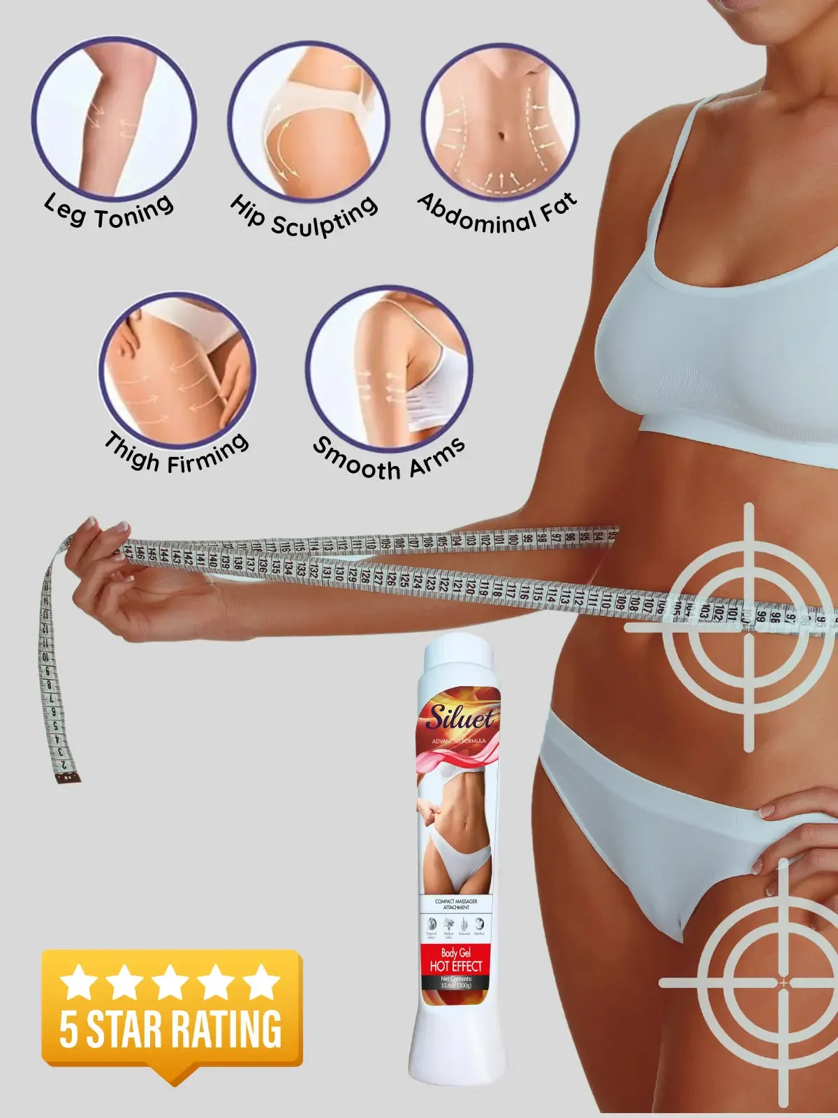 Siluet Thermal Reducer Hot Gel with Seaweed & Botanical Extracts – Targeted Fat Reduction & Body Contouring (10.6 oz)