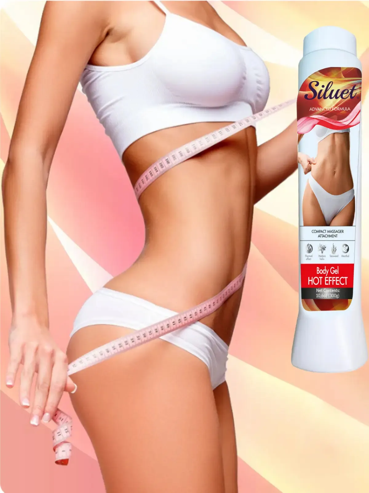 Siluet Thermal Reducer Hot Gel with Seaweed & Botanical Extracts – Targeted Fat Reduction & Body Contouring (10.6 oz)