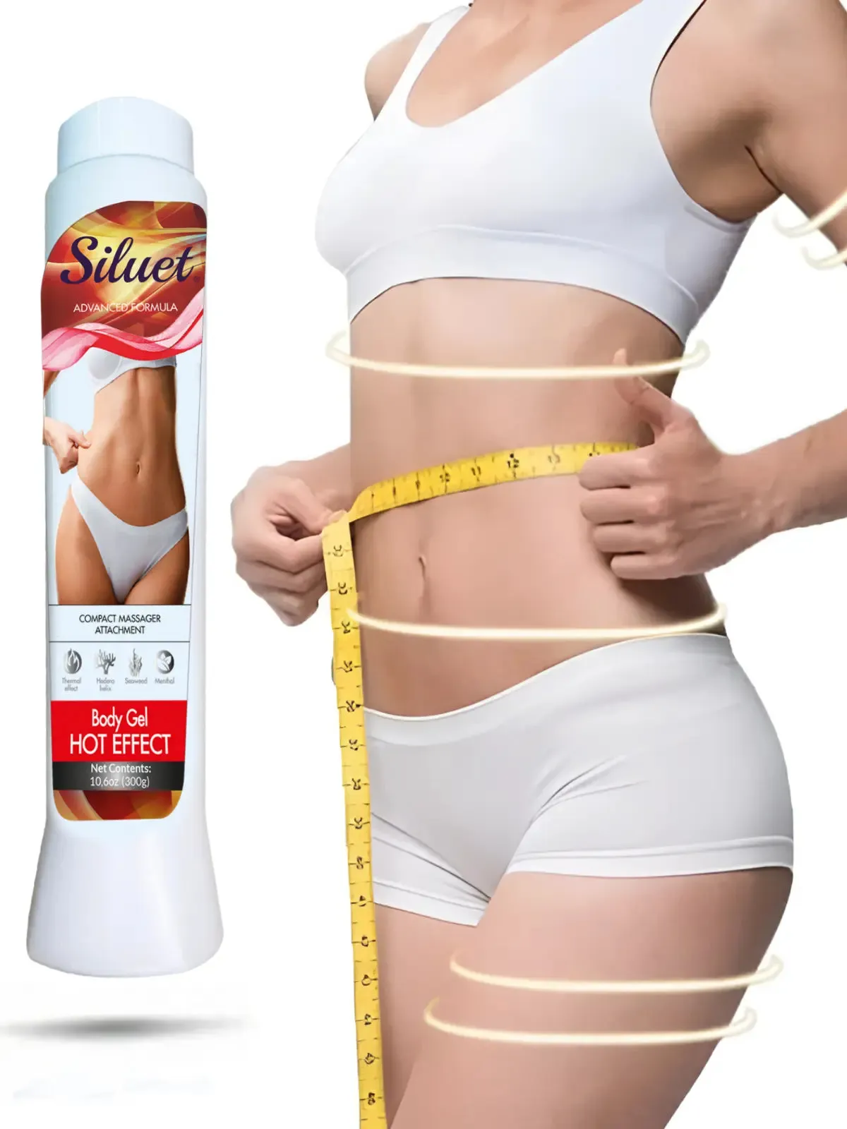 Siluet Thermal Reducer Hot Gel with Seaweed & Botanical Extracts – Targeted Fat Reduction & Body Contouring (10.6 oz)