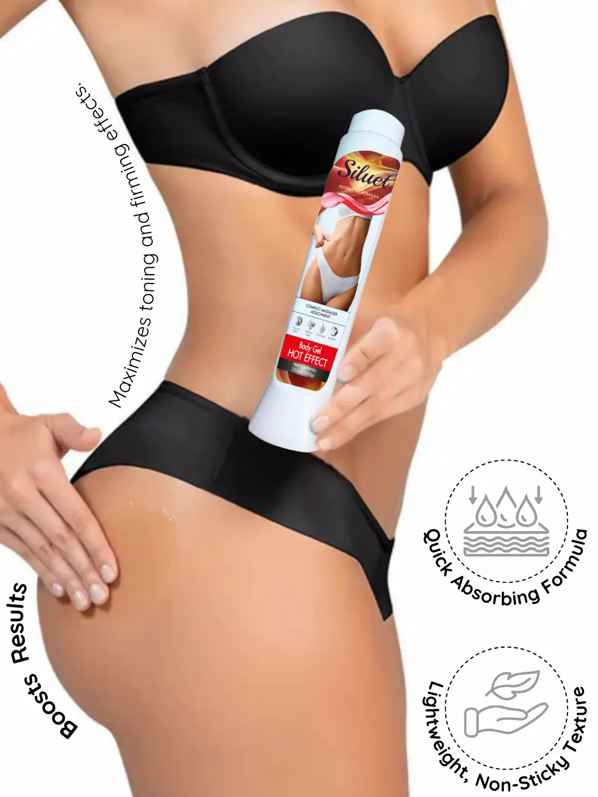 Siluet Thermal Reducer Hot Gel with Seaweed & Botanical Extracts – Targeted Fat Reduction & Body Contouring (10.6 oz)